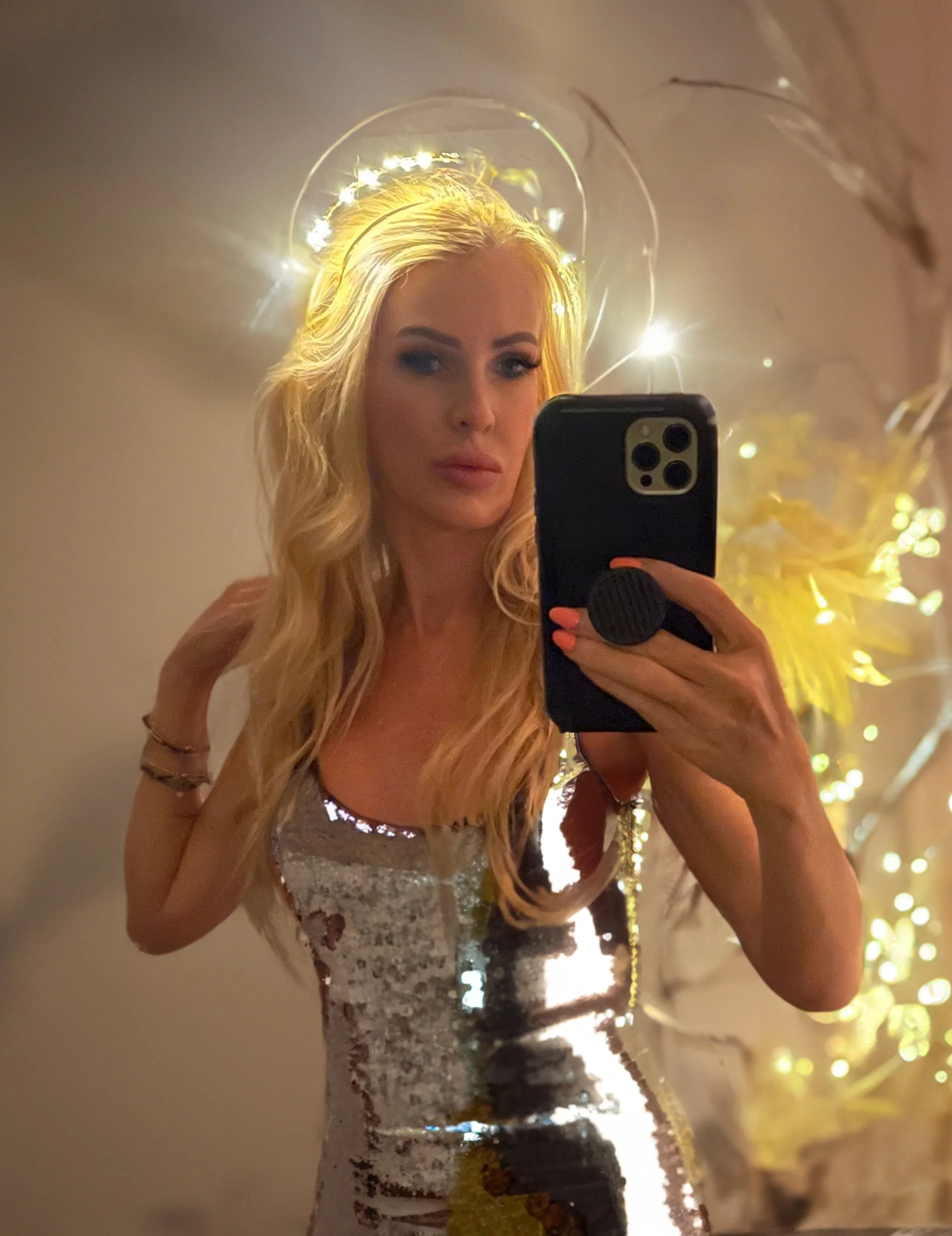 Charity Huether in Festival Light Halo Goddess Crown