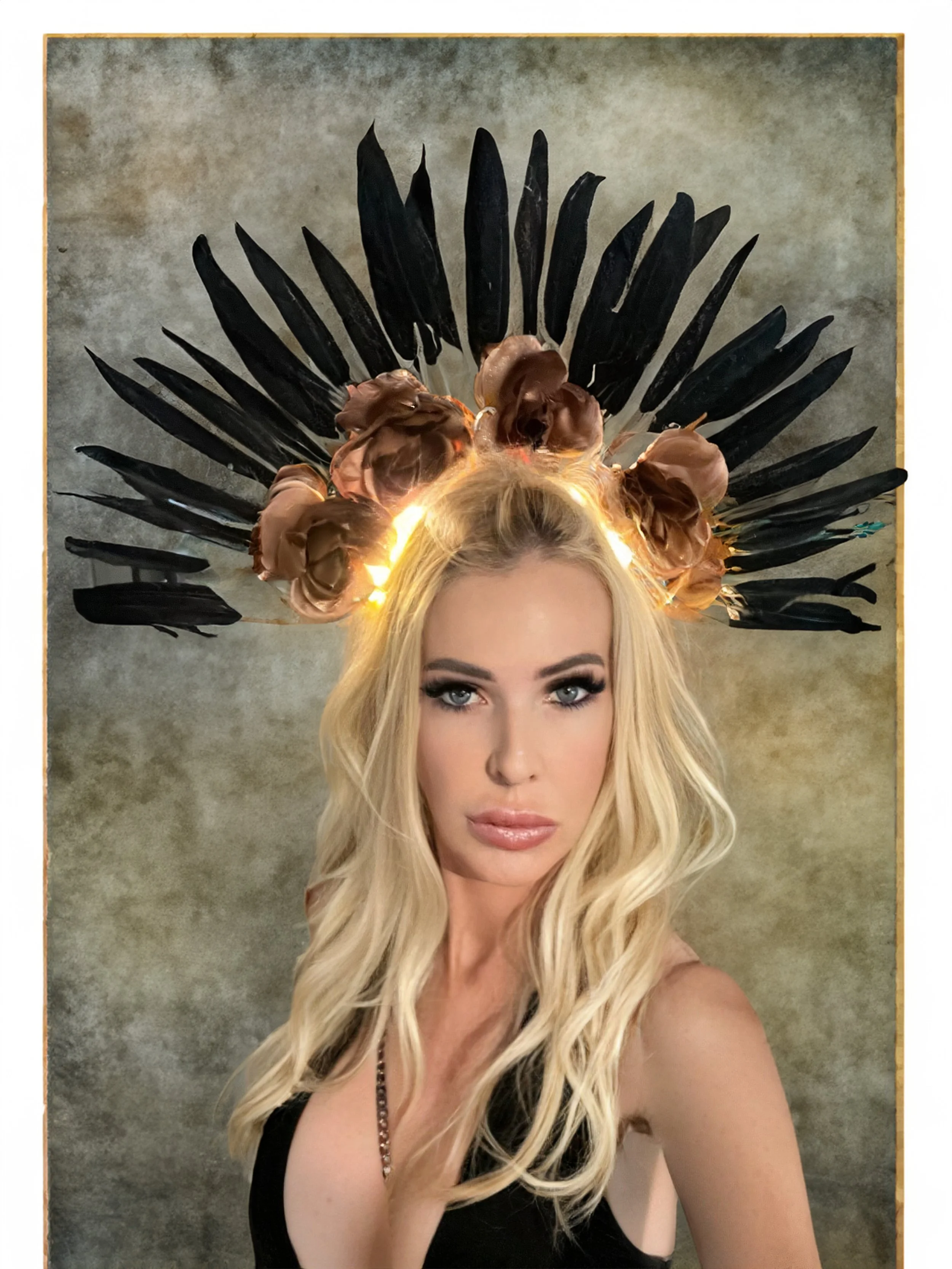 Feather Festival LED Crown by Charity Huether - Joshua Tree Rock and Lotus