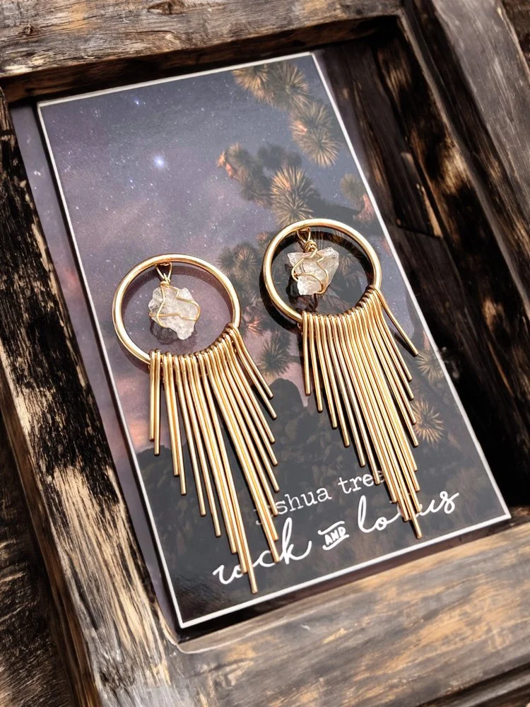 Gold Auara Sunburst Earrings