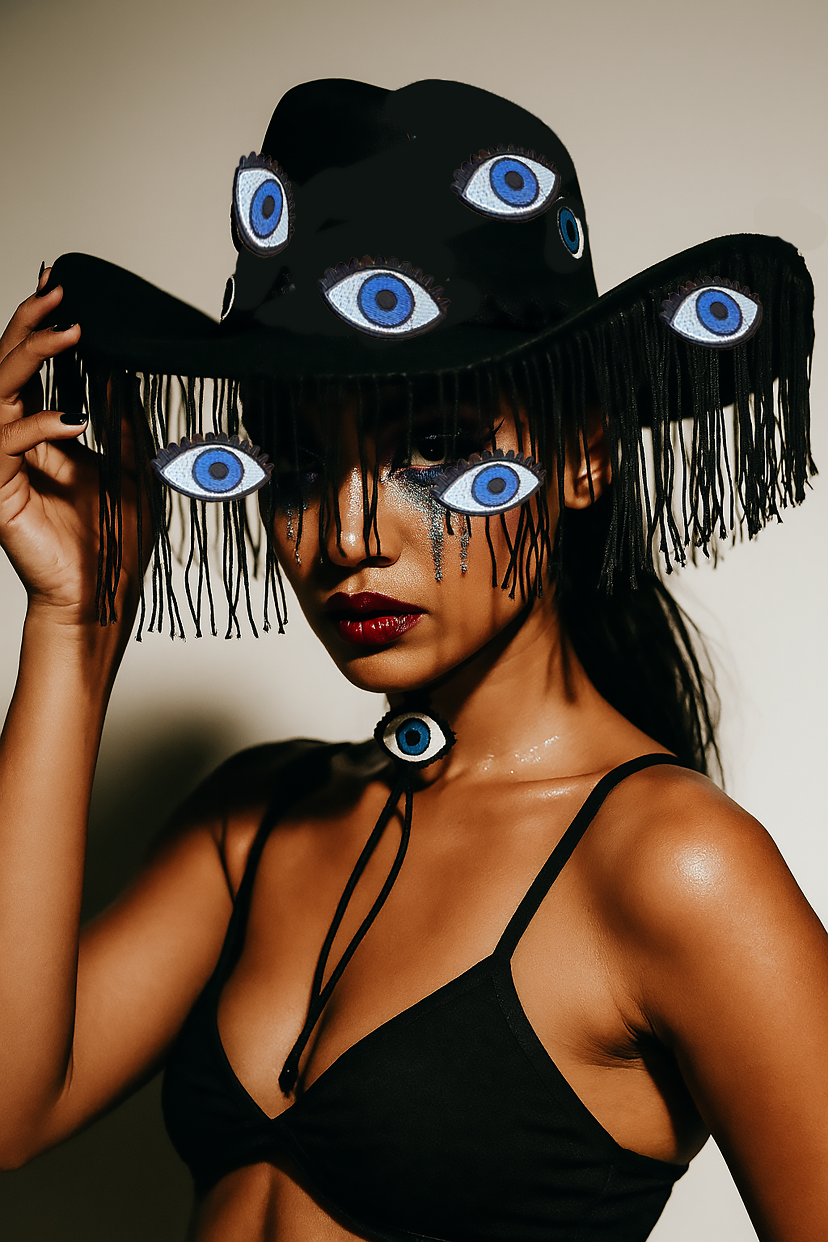 Surrealism Eye Light Up Cowboy Hat