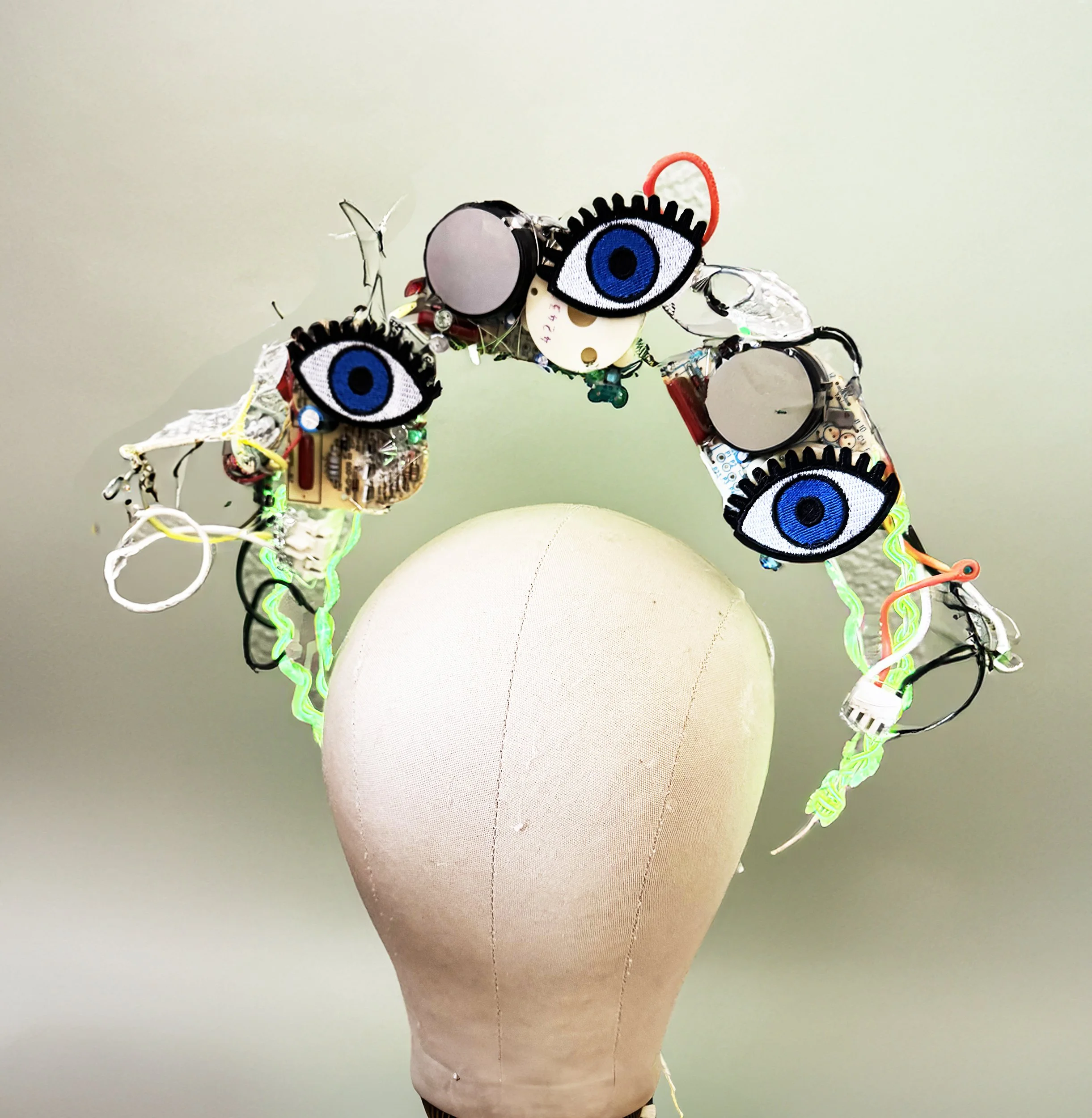 Handmade illuminated crown by artist Charity Huether from Joshua Tree, CA