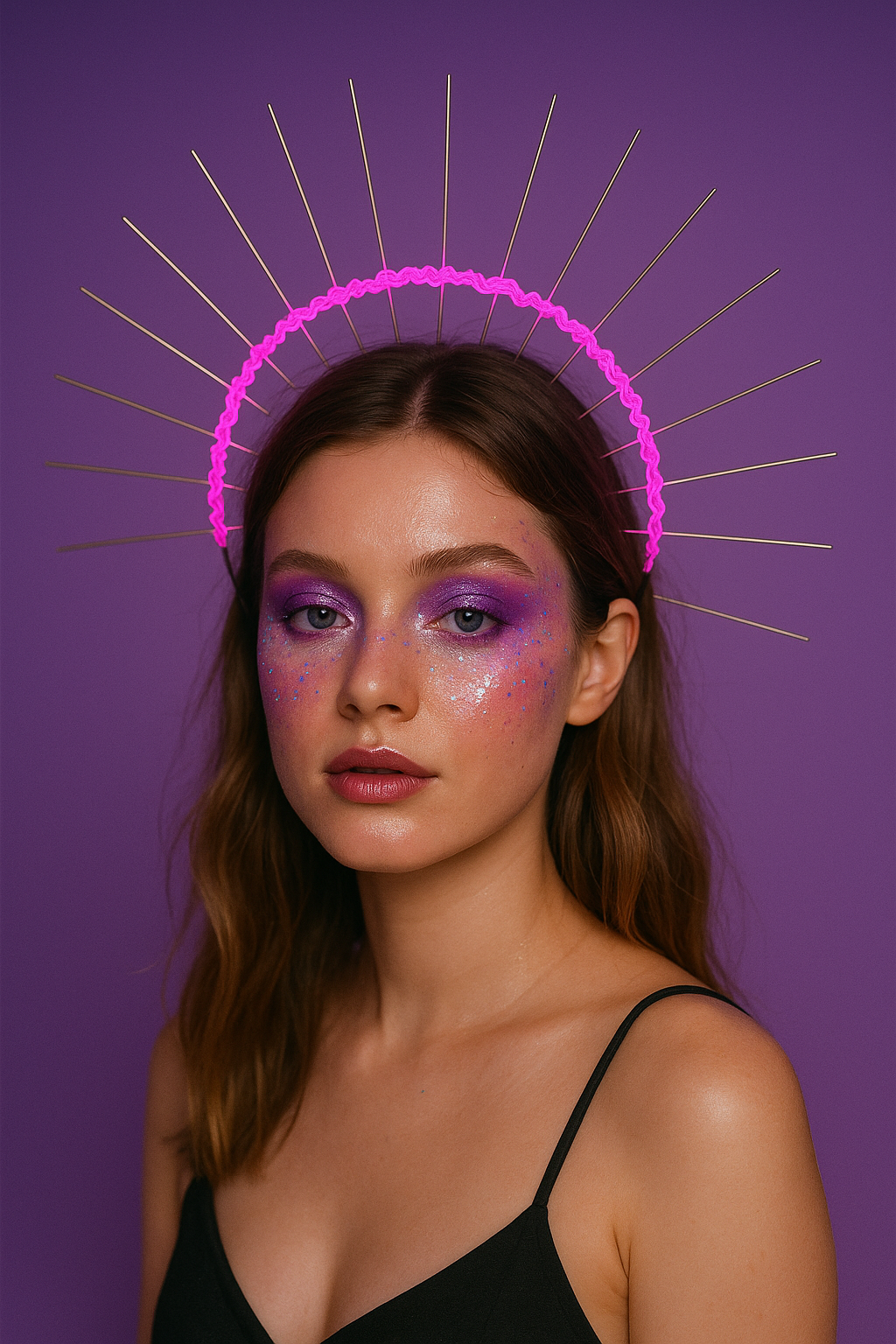 Handmade illuminated crown by artist Charity Huether from Joshua Tree, CA
