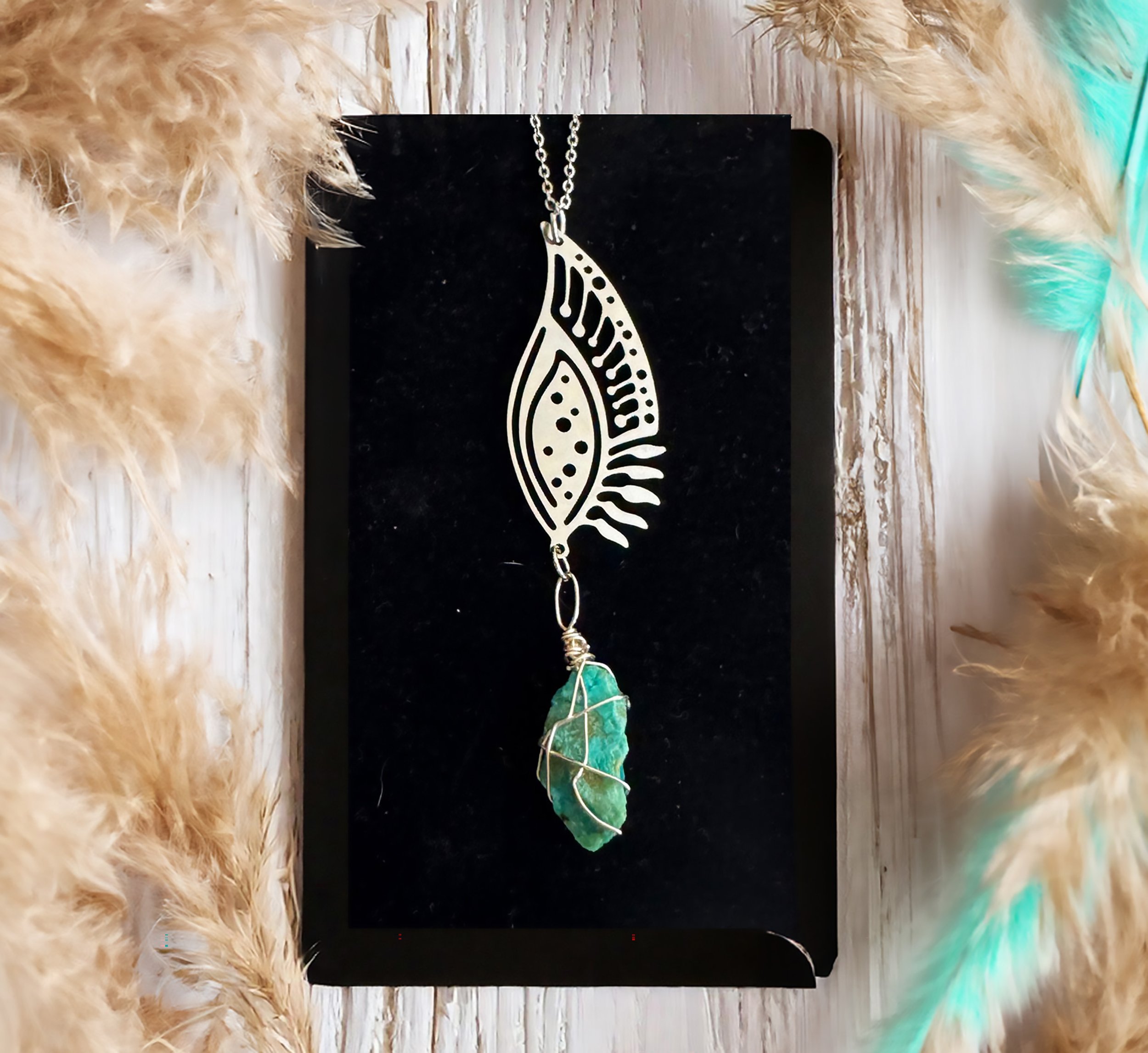 Chrysocolla_and_Stainless_Feather_Necklace_by_Charity_Huether_artist_JTRL-closeup.jpg