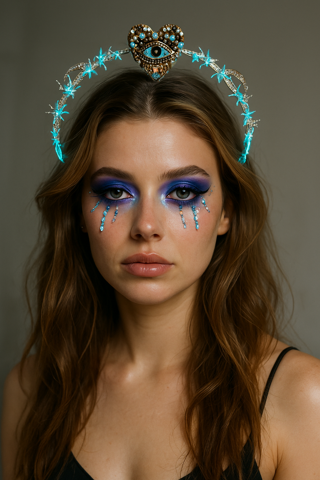 Heart Evil Eye Light-Up Crown – Star and Moon Halo