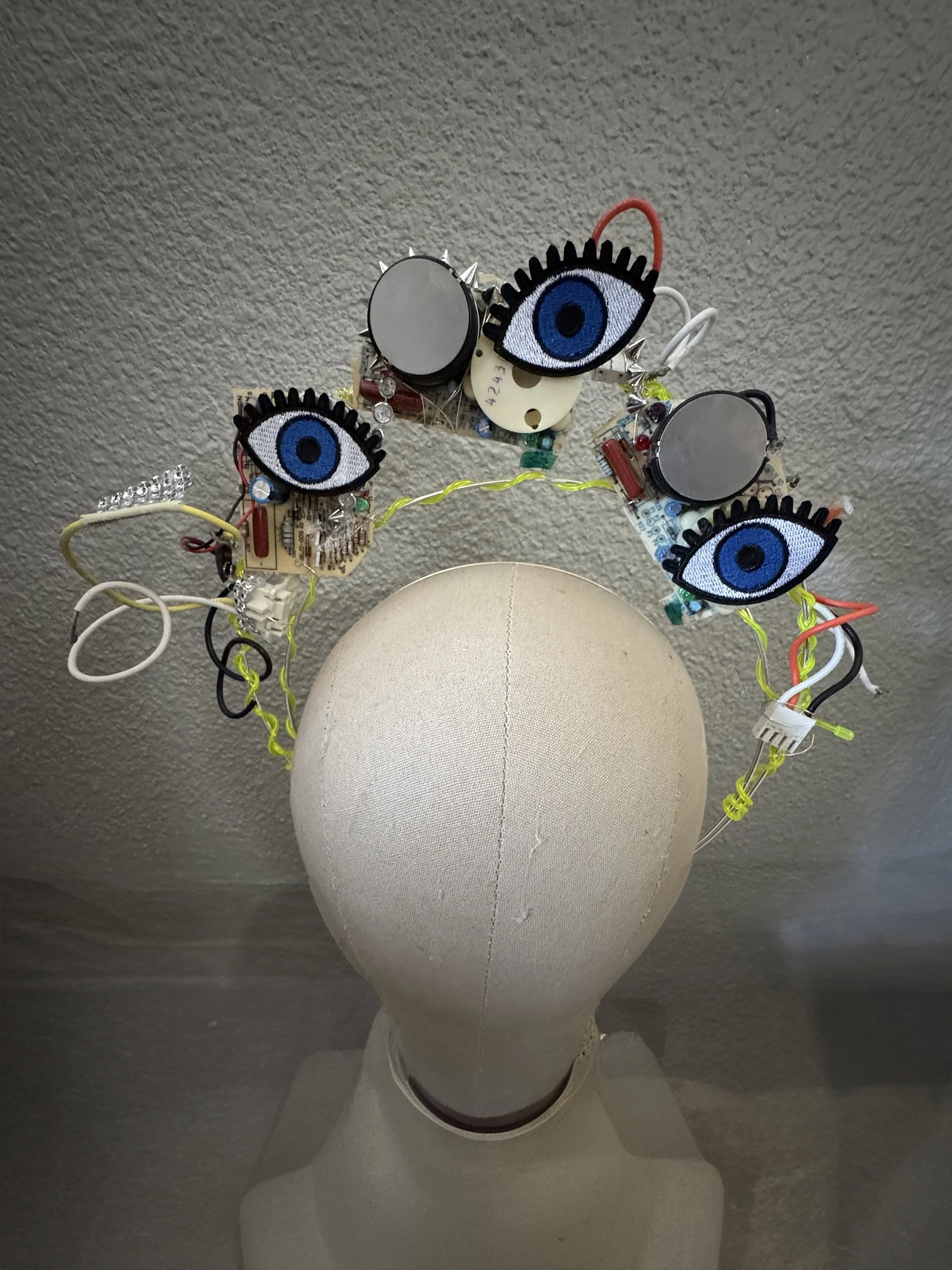 Handmade illuminated crown by artist Charity Huether from Joshua Tree, CA