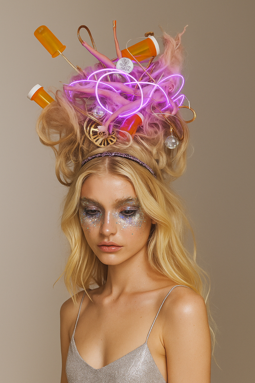 Barbie After Party - Surrealist Wearable Art Crown