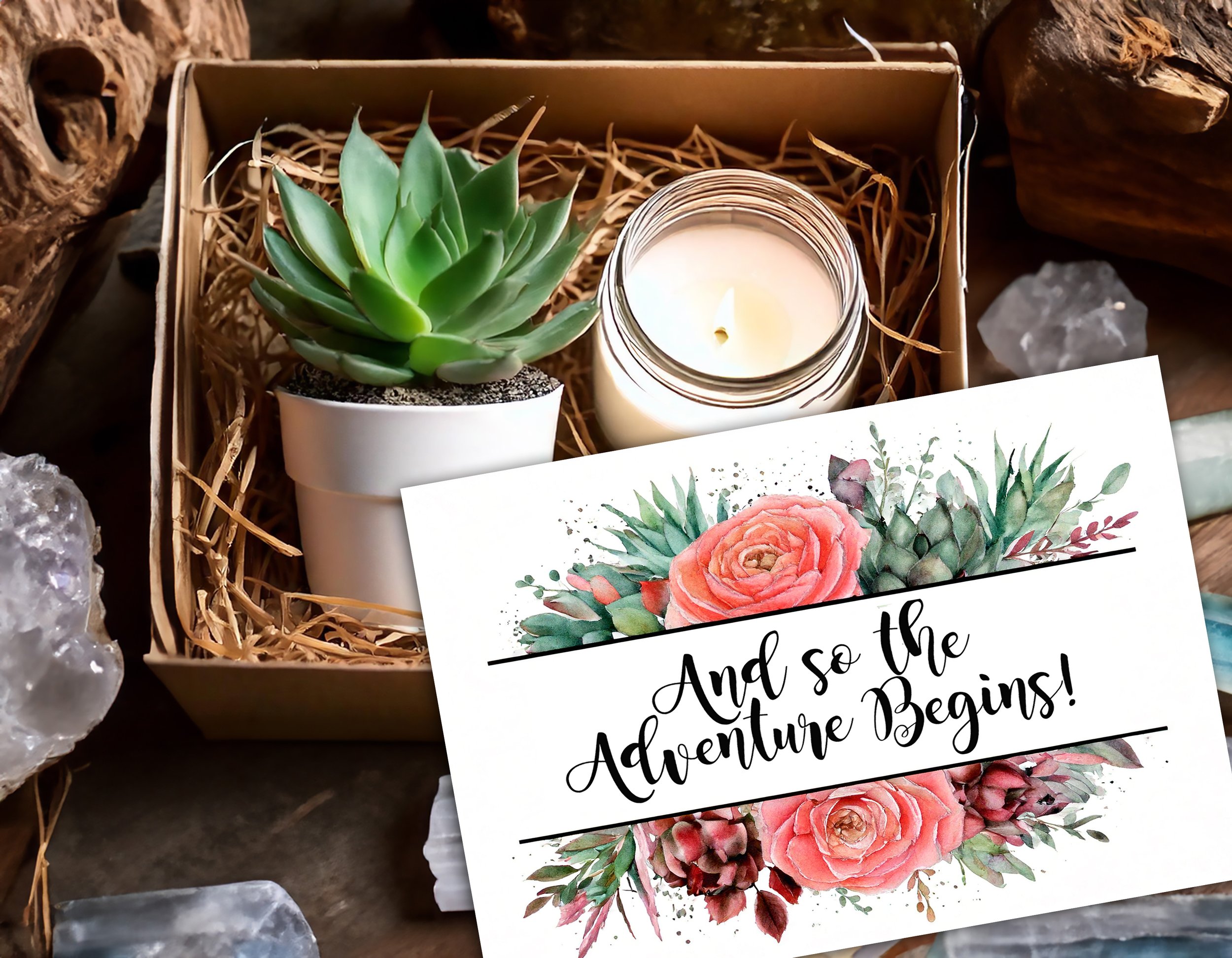 And so the adventure begins -  Succulent, Card &amp; Candle Gift Box