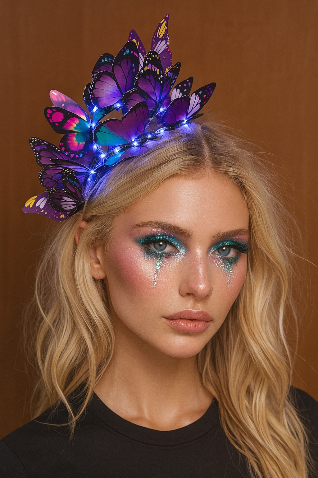 Purple Butterfly Light Crown