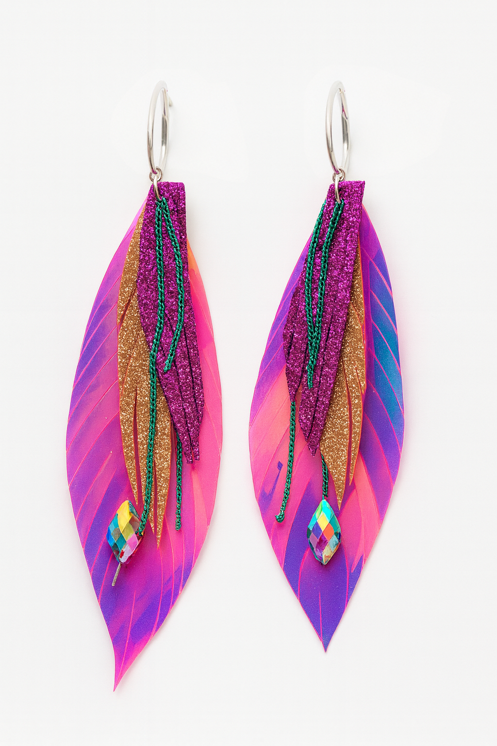 faux feather earrings