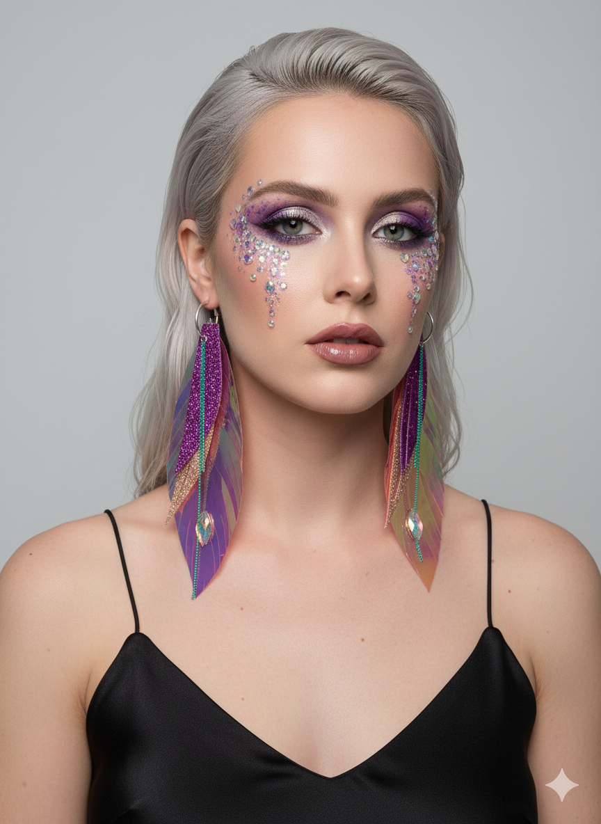 faux feather earrings