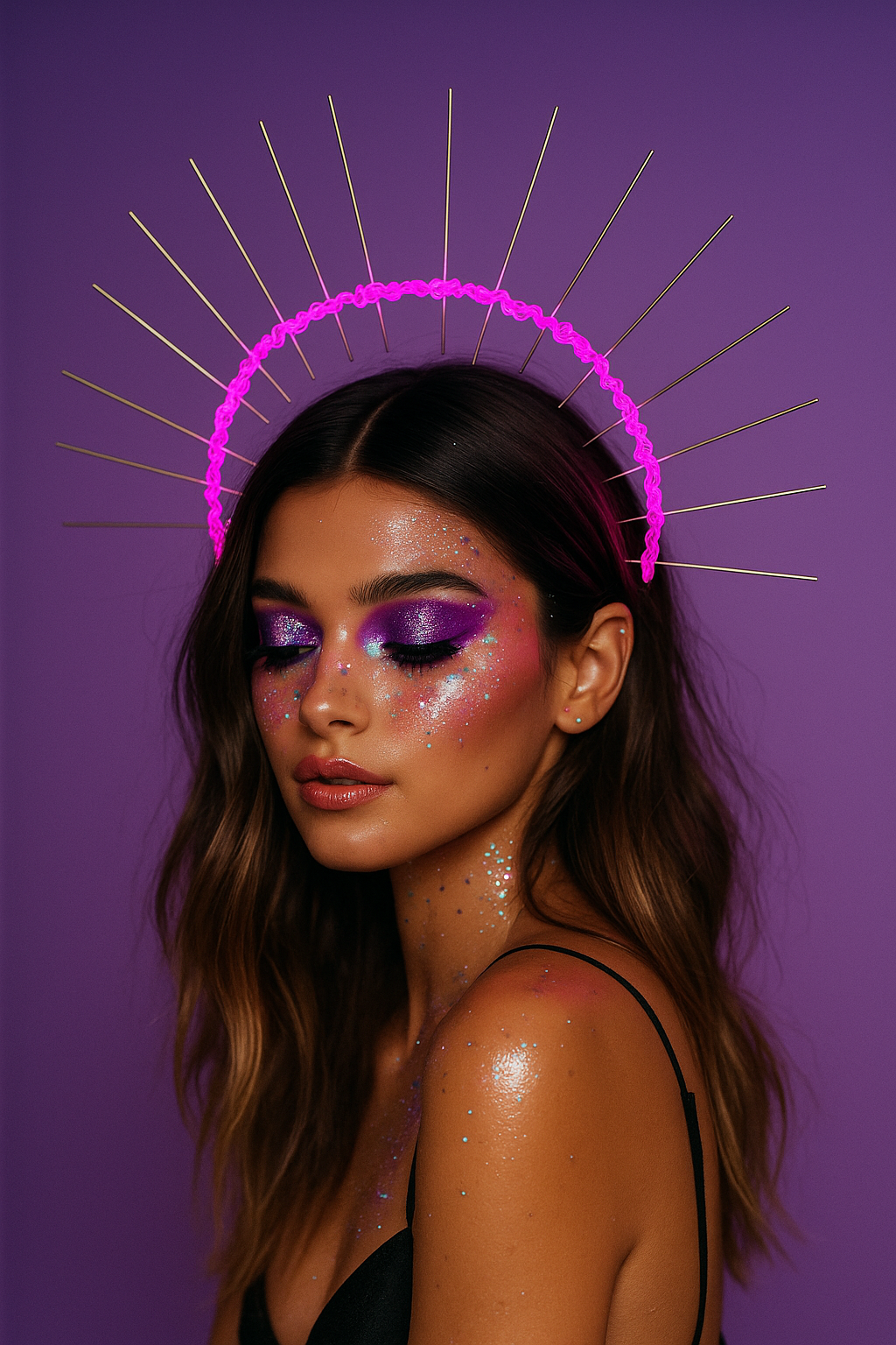 Pink Sunburst Goddess Crown