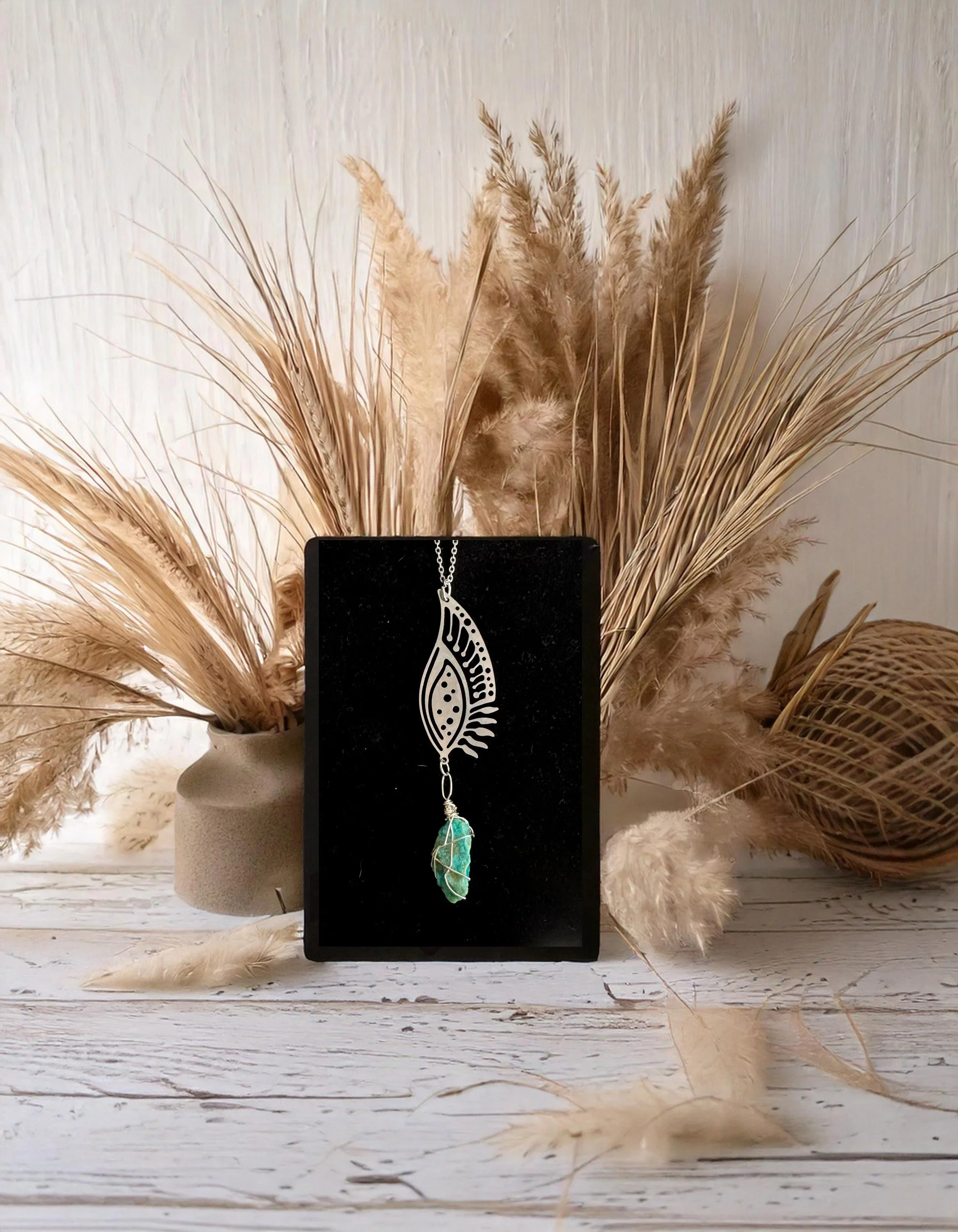 Chrysocolla_and_Stainless_Feather_Necklace_by_Charity_Huether_artist.jpg