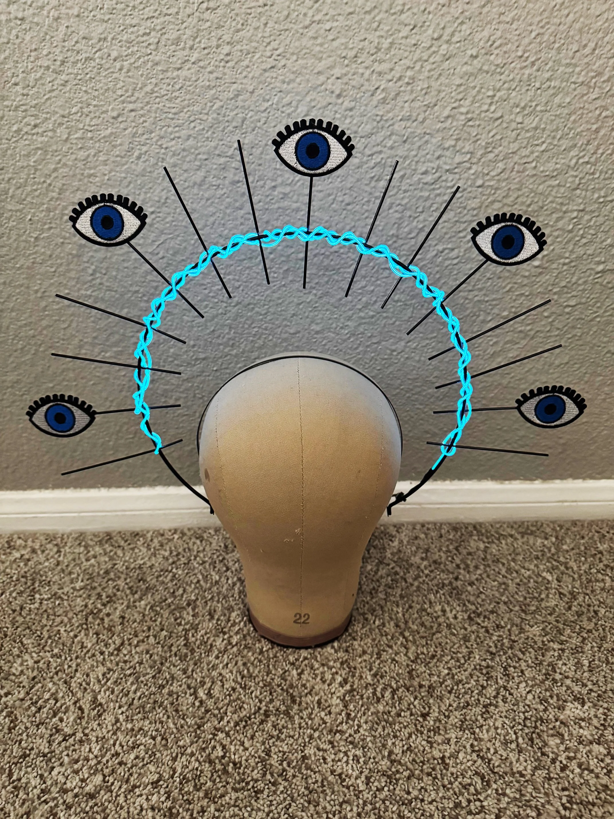 Evil Eye Sunburst Surrealist Crown by Charity Huether