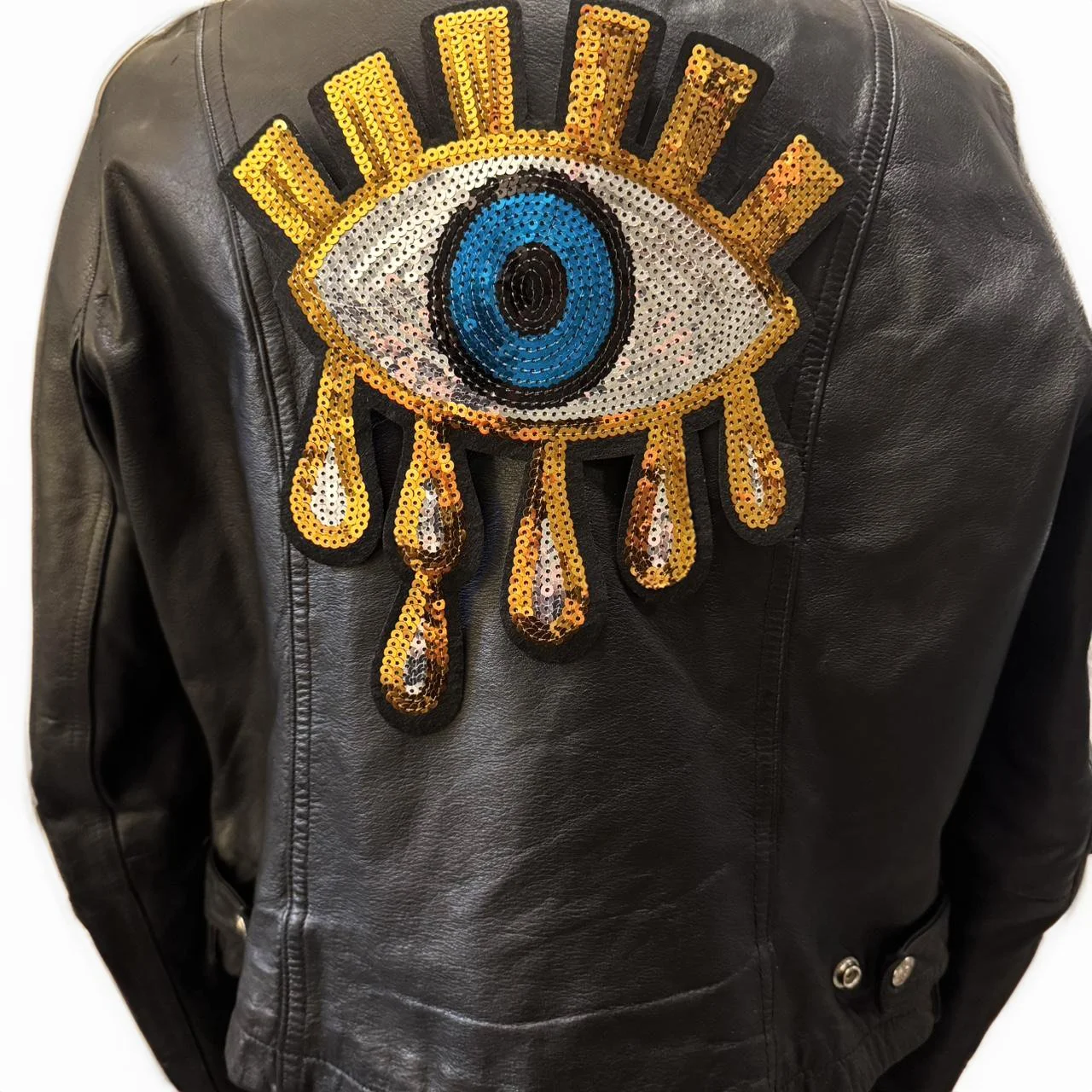 Vintage GENUINE LEATHER Evil Eye Moto Jacket - Y2K
