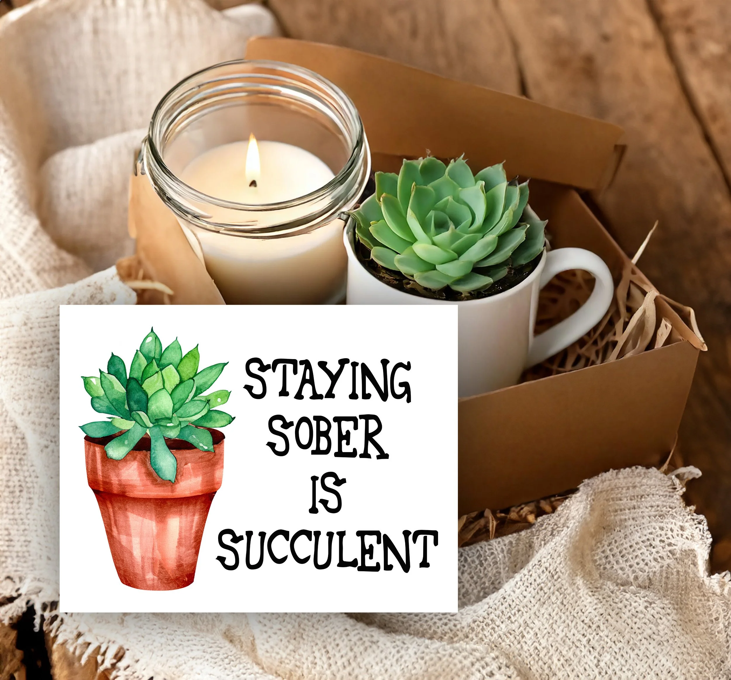 Staying sober is succulent - Gift box set