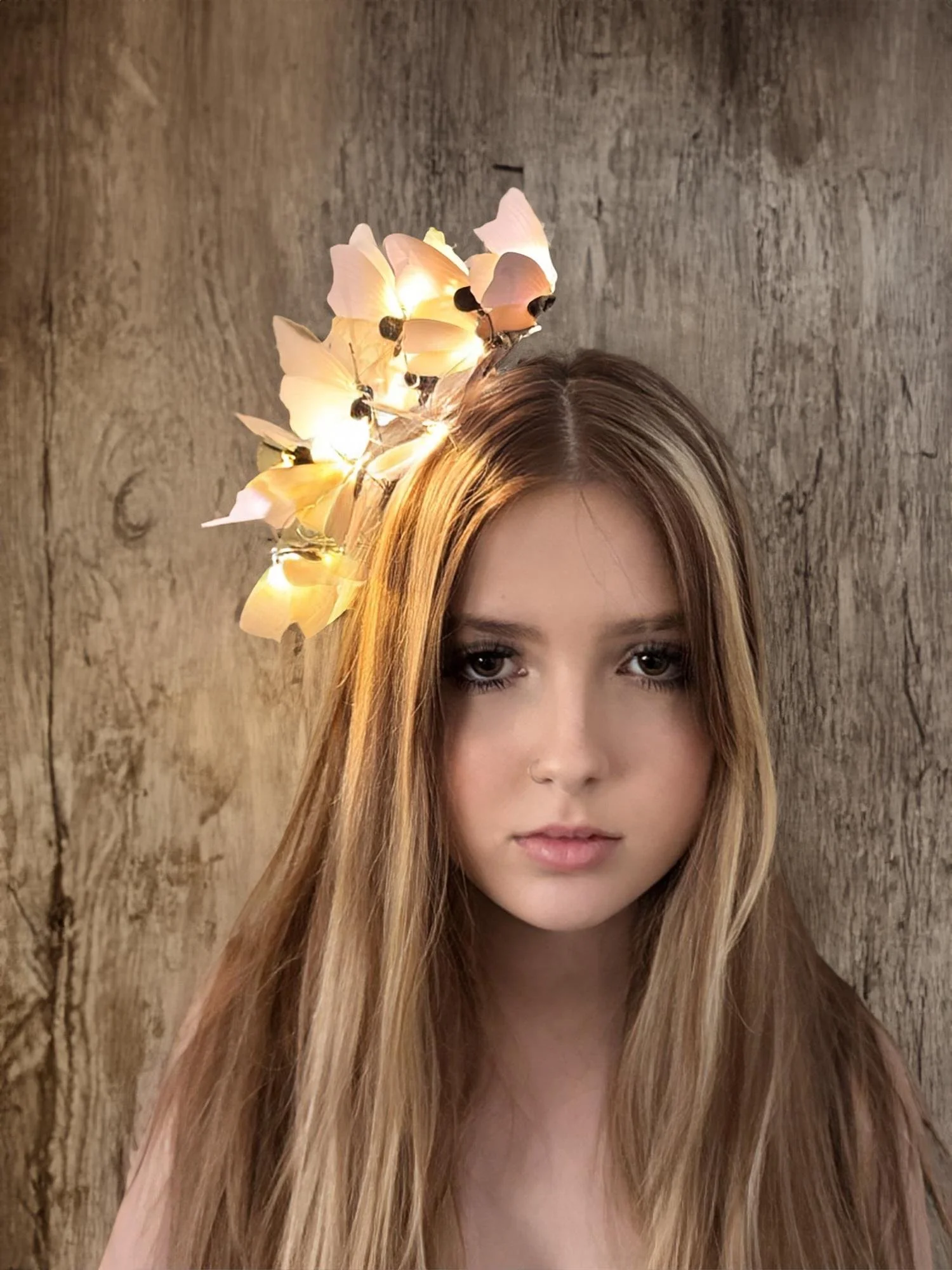 White Butterfly Fairy Light Up Crown