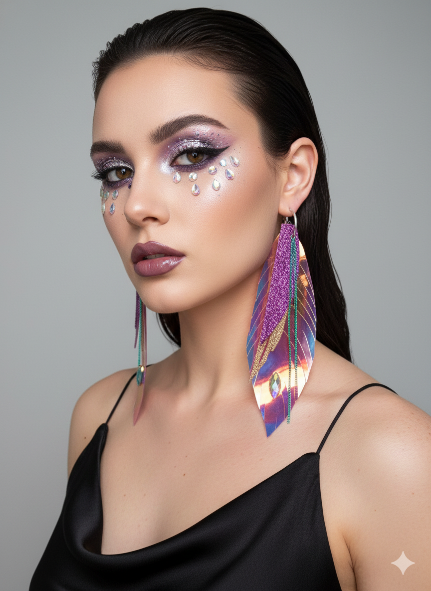 faux feather earrings