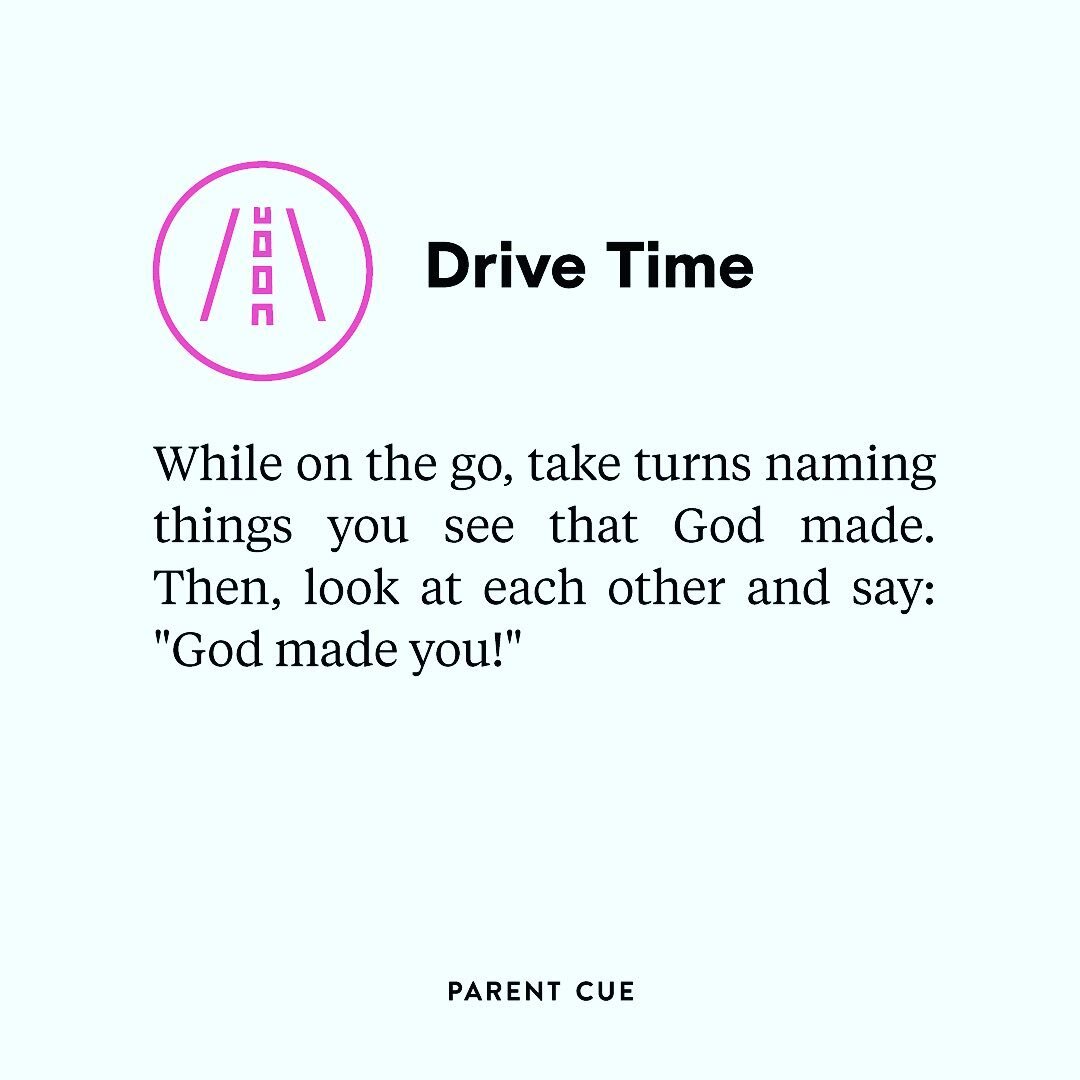 Hey cKids Jr. parents! Here is a drive time conversation cue for you to engage and connect with your child throughout the week! 
God made everything and people are the most special thing God made! Bottom line: God made you wonderful!
For additional c