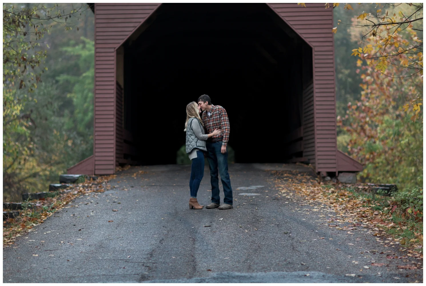 Meems Bottom Covered Bridge Engagement Session in New Market, VA