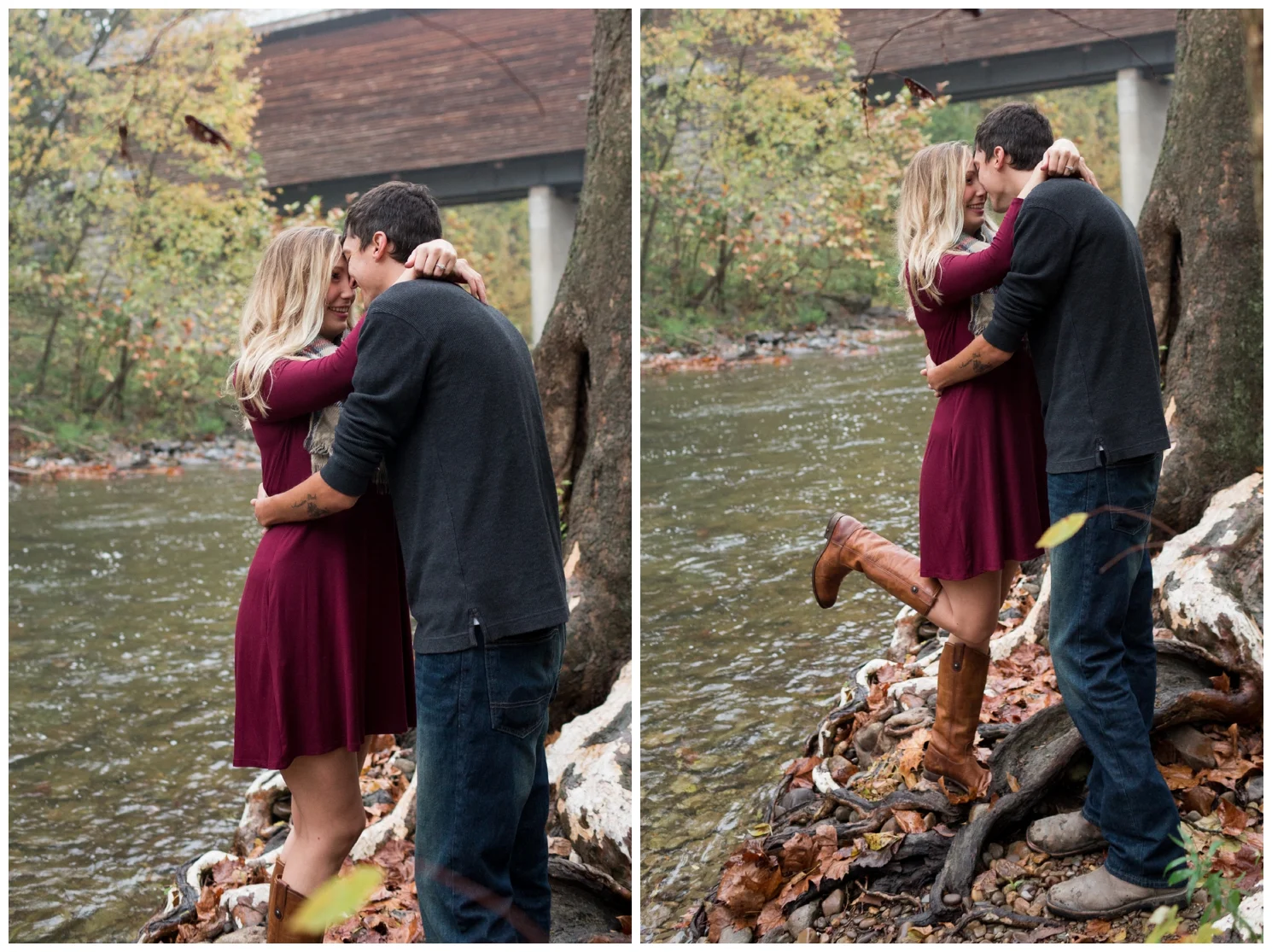 Meems Bottom Covered Bridge Engagement Session in New Market, VA