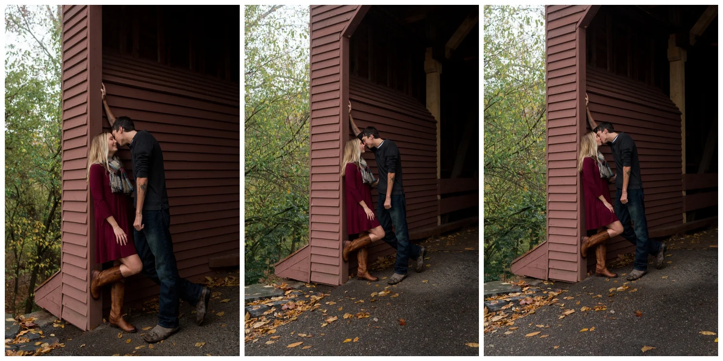 Meems Bottom Covered Bridge Engagement Session in New Market, VA