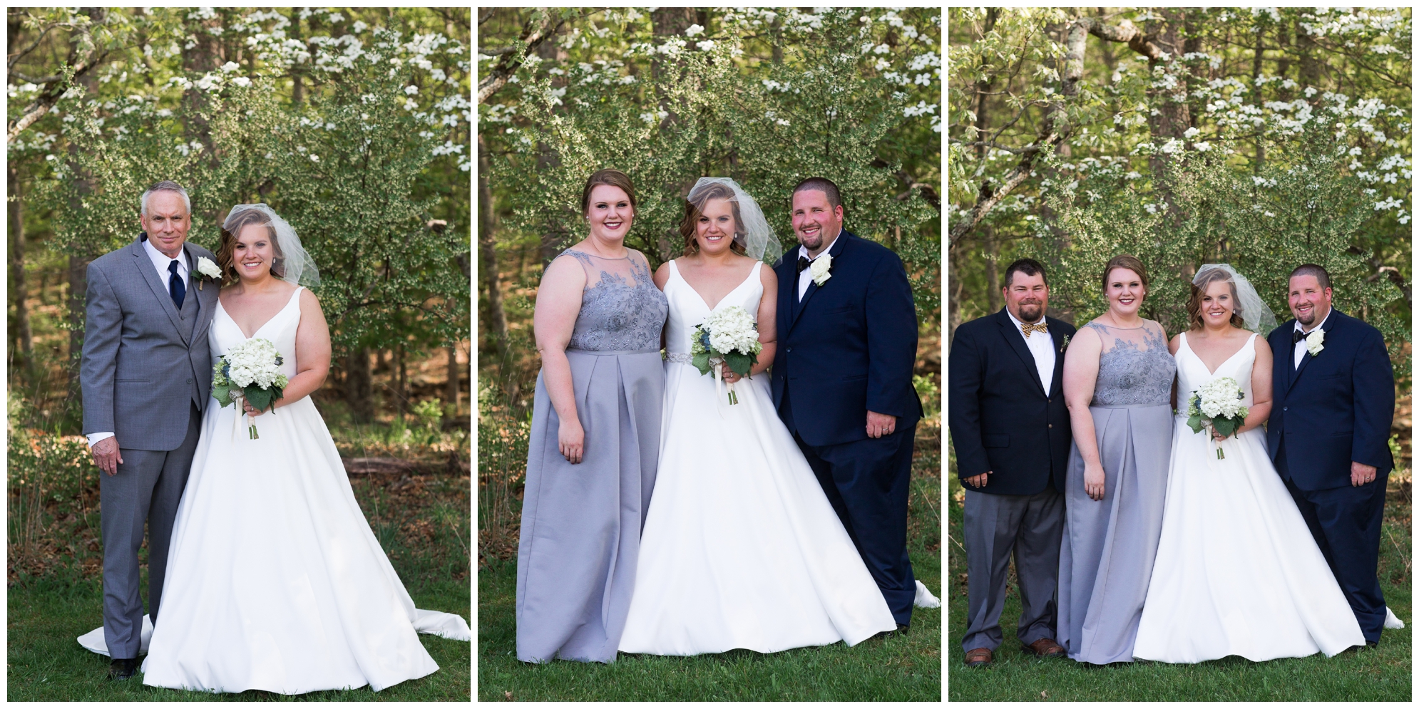 200-person Highland County Virginia mountaintop wedding in spring with large bridal party