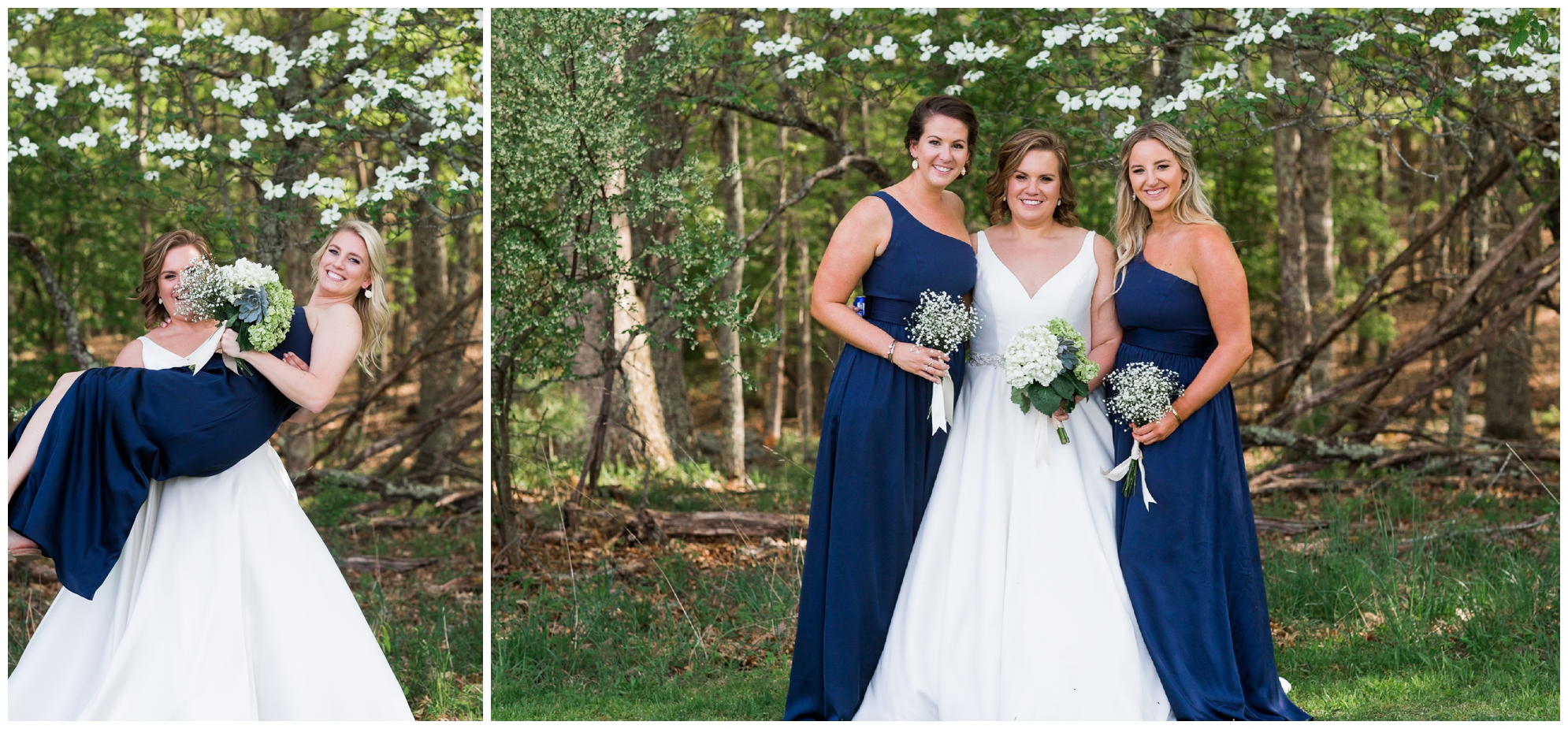 200-person Highland County Virginia mountaintop wedding in spring with large bridal party