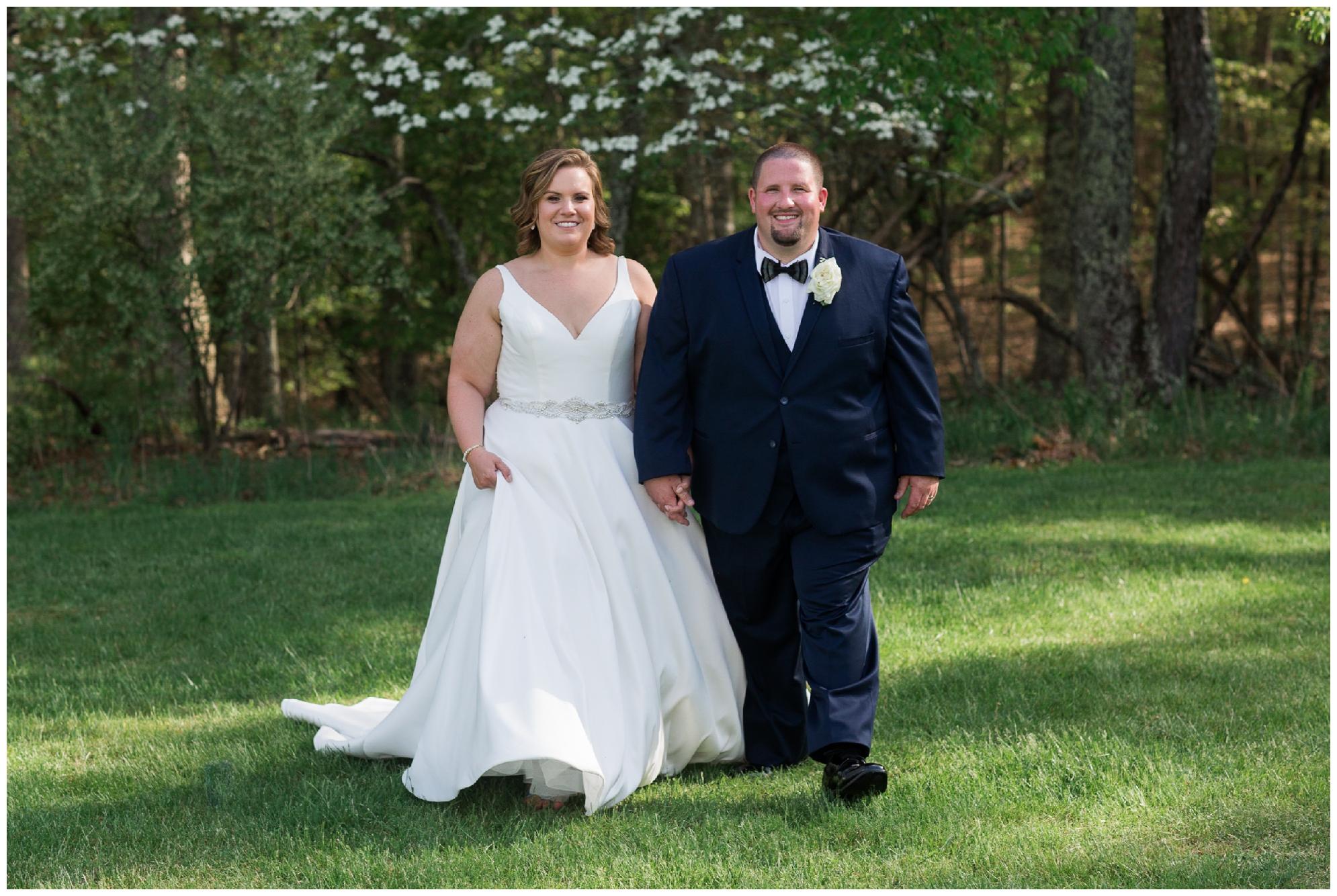 200-person Highland County Virginia mountaintop wedding in spring with large bridal party