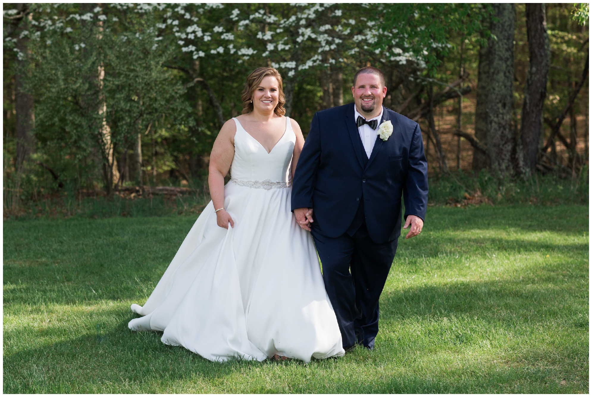 200-person Highland County Virginia mountaintop wedding in spring with large bridal party