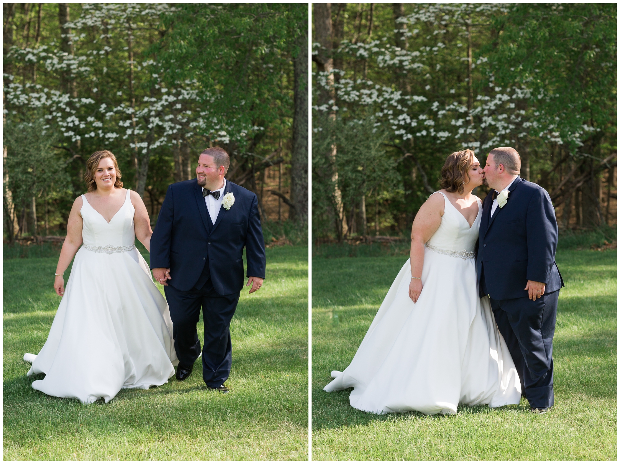 200-person Highland County Virginia mountaintop wedding in spring with large bridal party