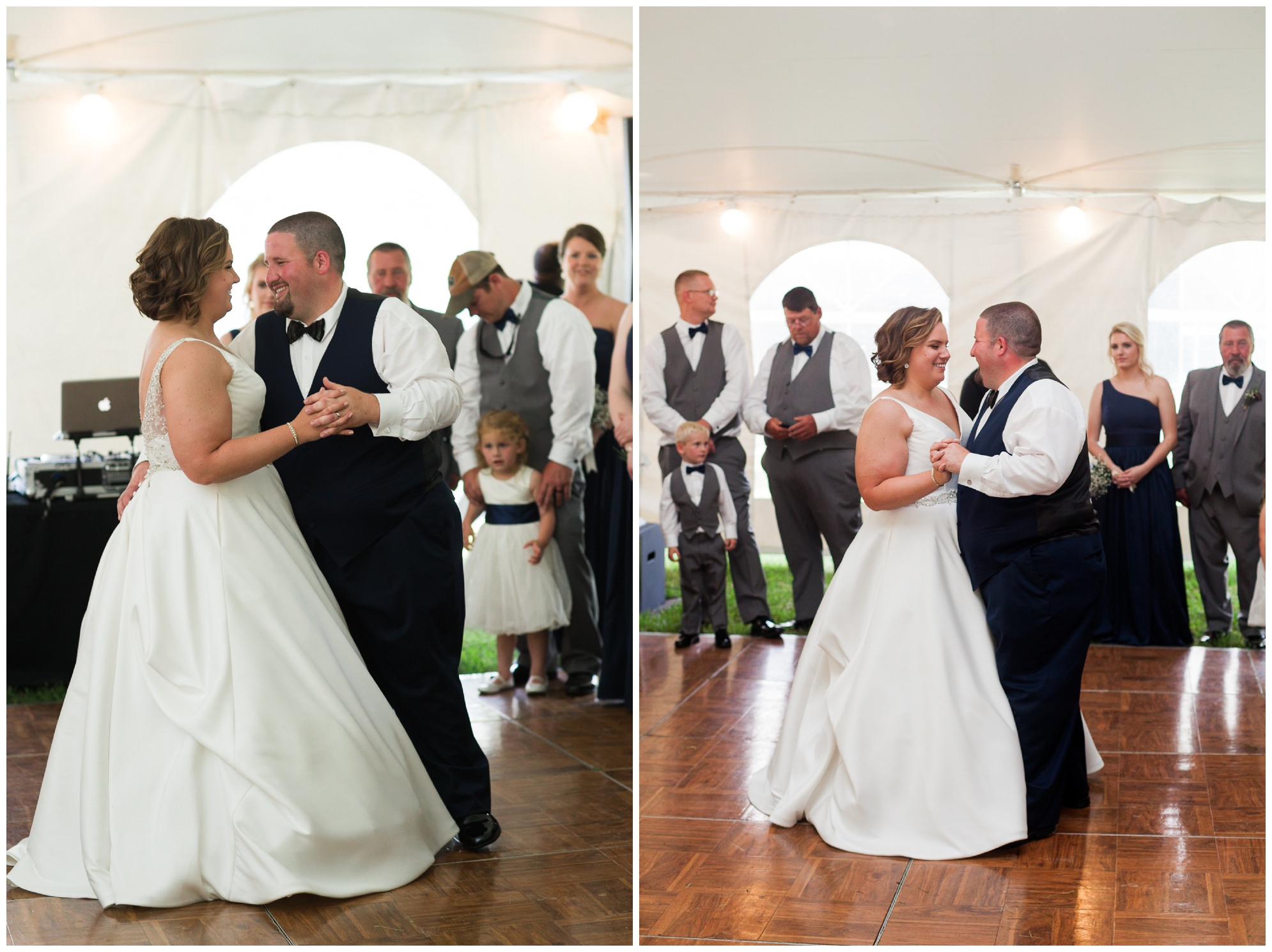 200-person Highland County Virginia mountaintop wedding in spring with large bridal party