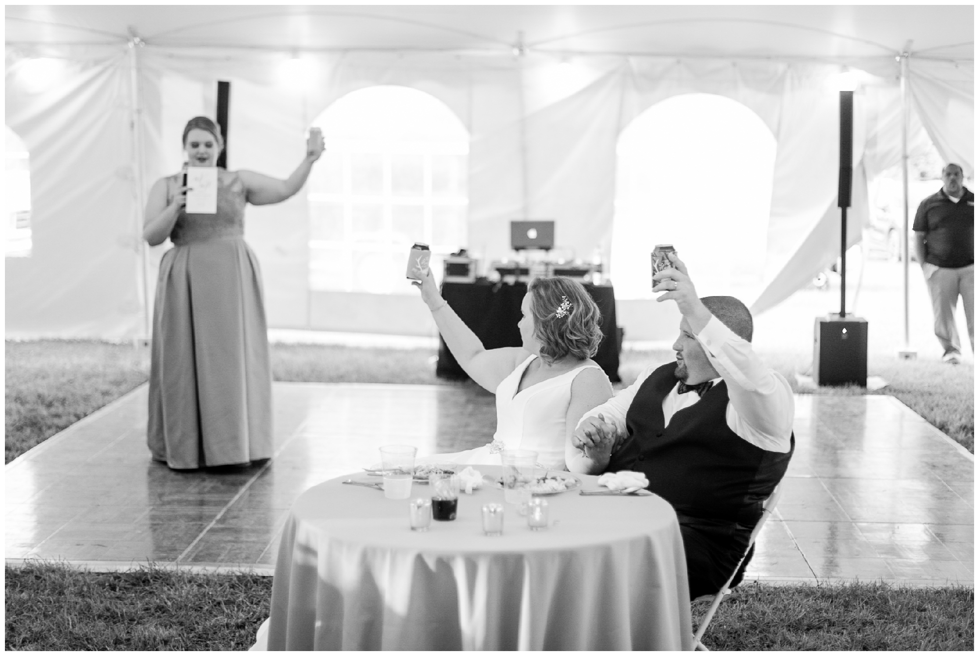 200-person Highland County Virginia mountaintop wedding in spring with large bridal party
