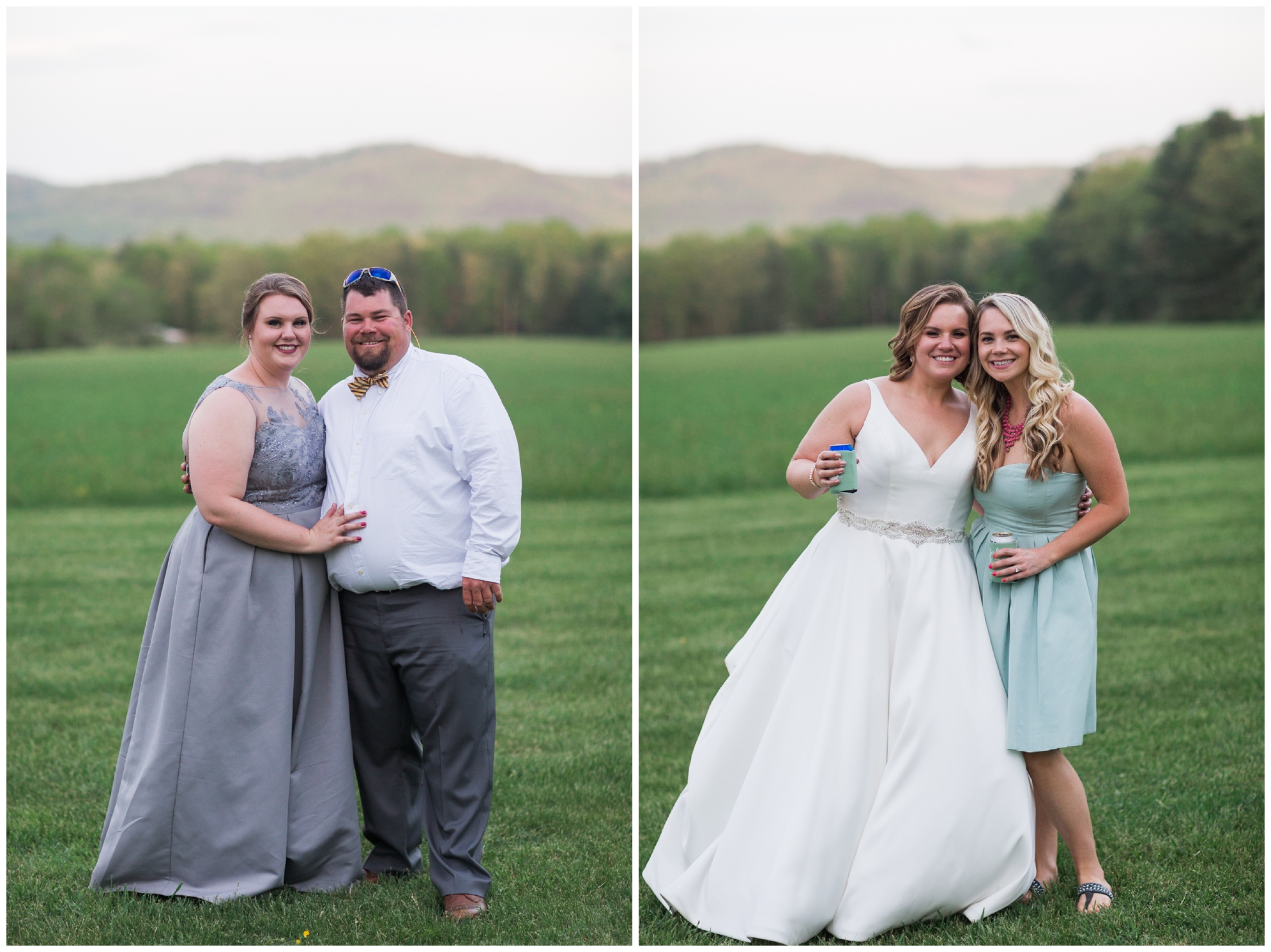 200-person Highland County Virginia mountaintop wedding in spring with large bridal party