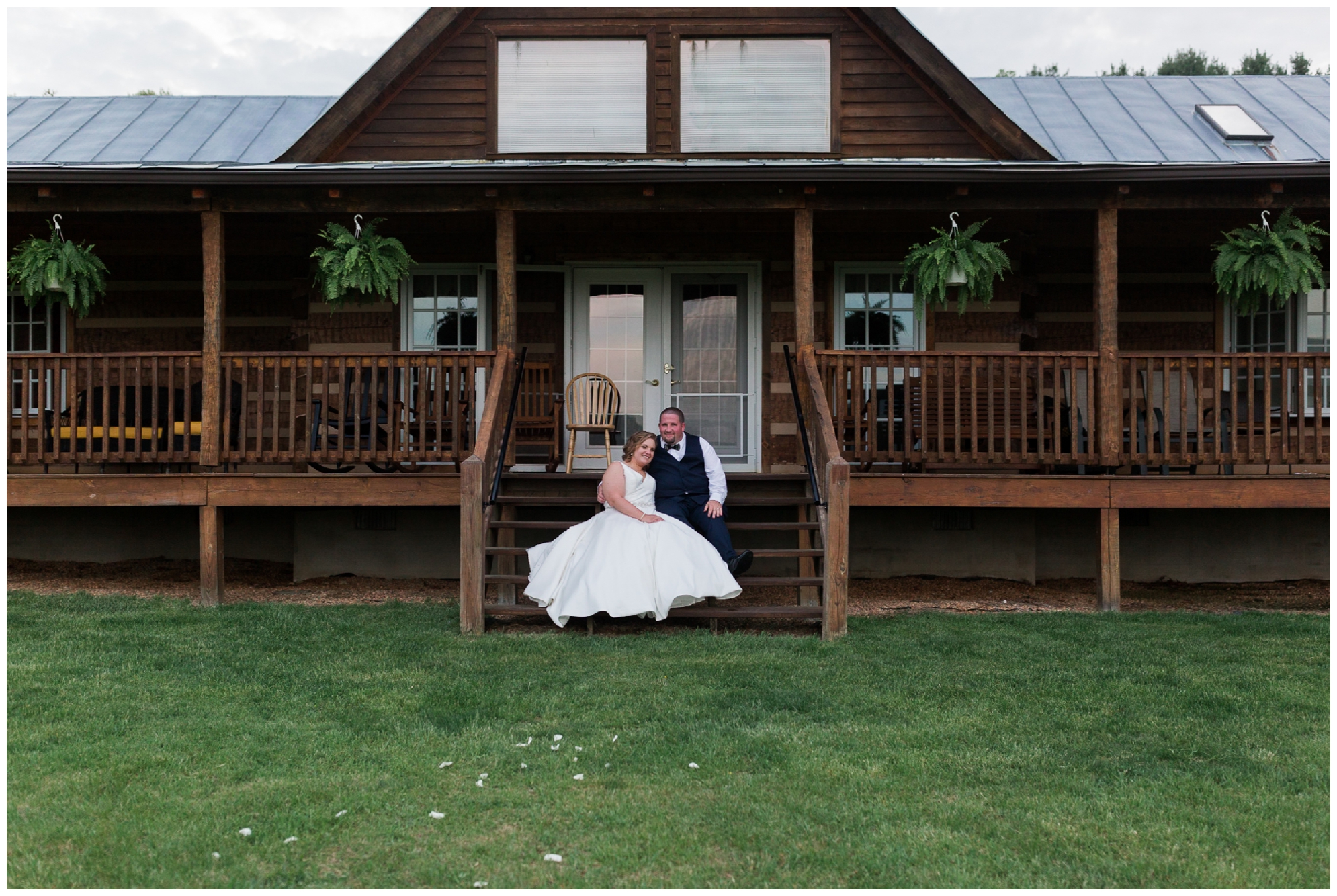 200-person Highland County Virginia mountaintop wedding in spring with large bridal party