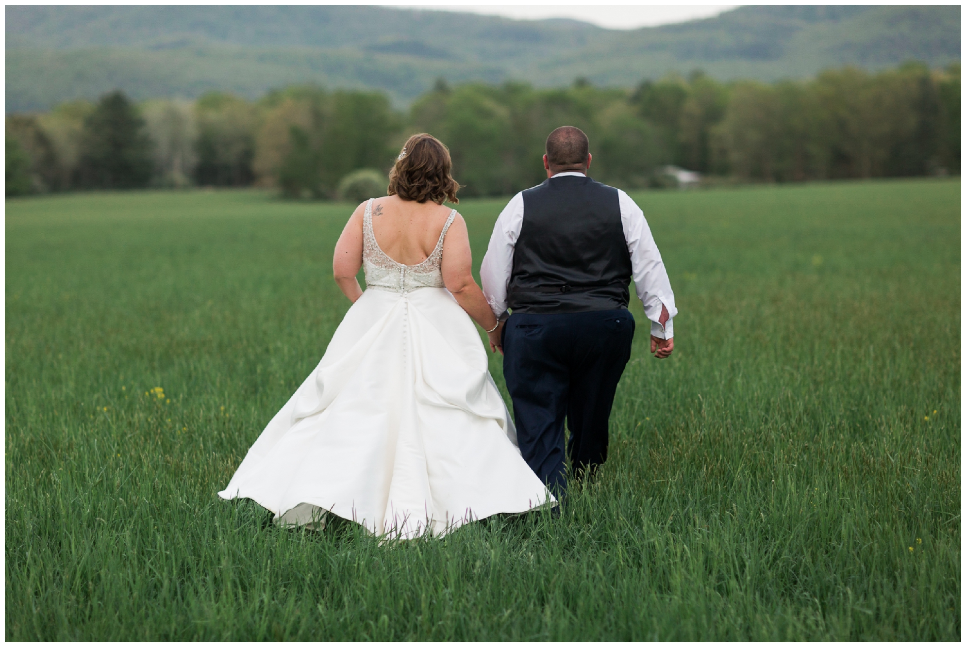 200-person Highland County Virginia mountaintop wedding in spring with large bridal party