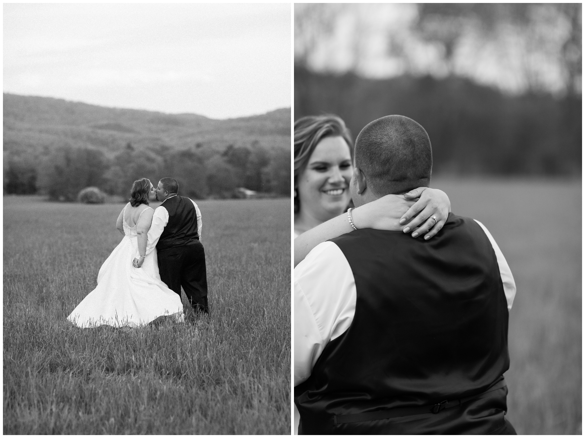 200-person Highland County Virginia mountaintop wedding in spring with large bridal party