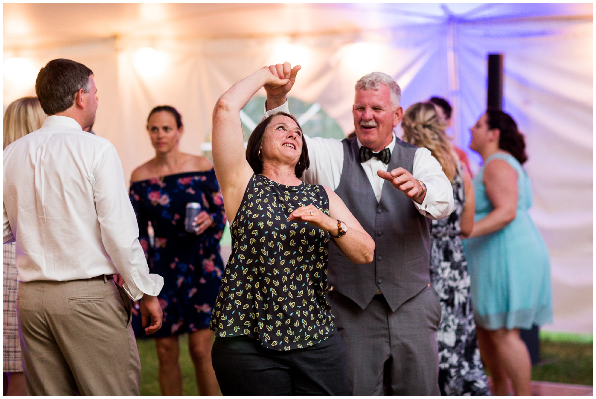 200-person Highland County Virginia mountaintop wedding in spring with large bridal party