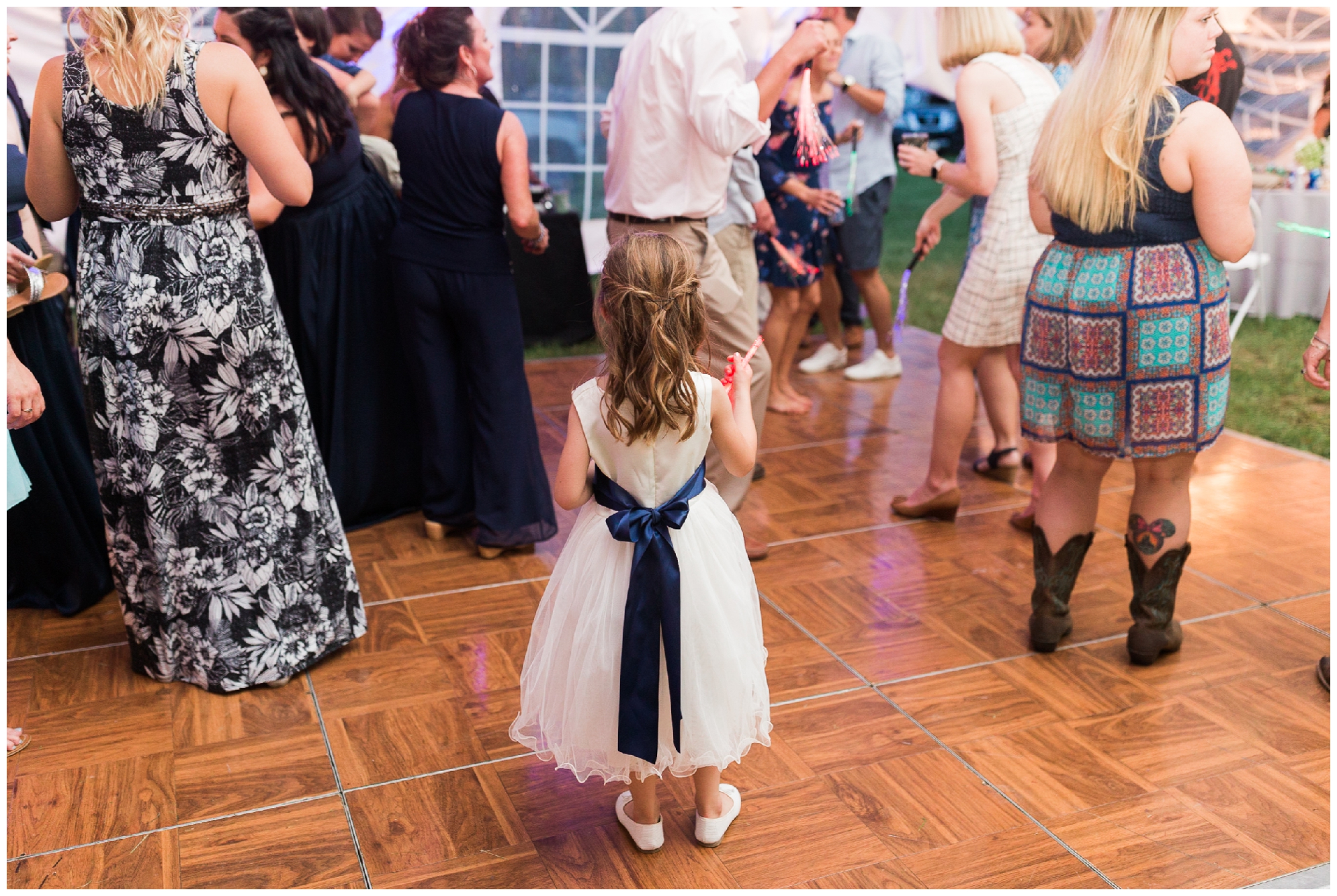 200-person Highland County Virginia mountaintop wedding in spring with large bridal party