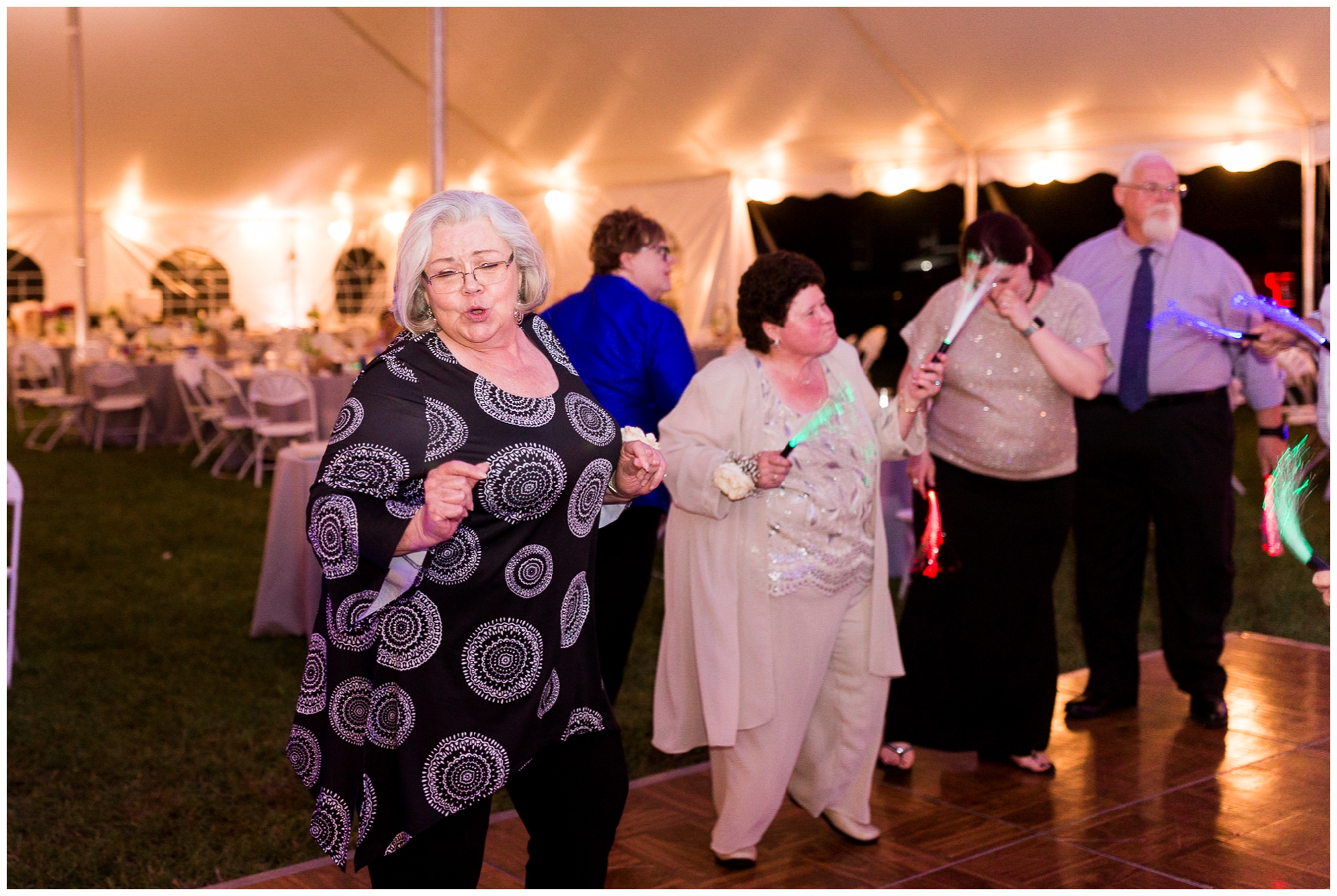 200-person Highland County Virginia mountaintop wedding in spring with large bridal party