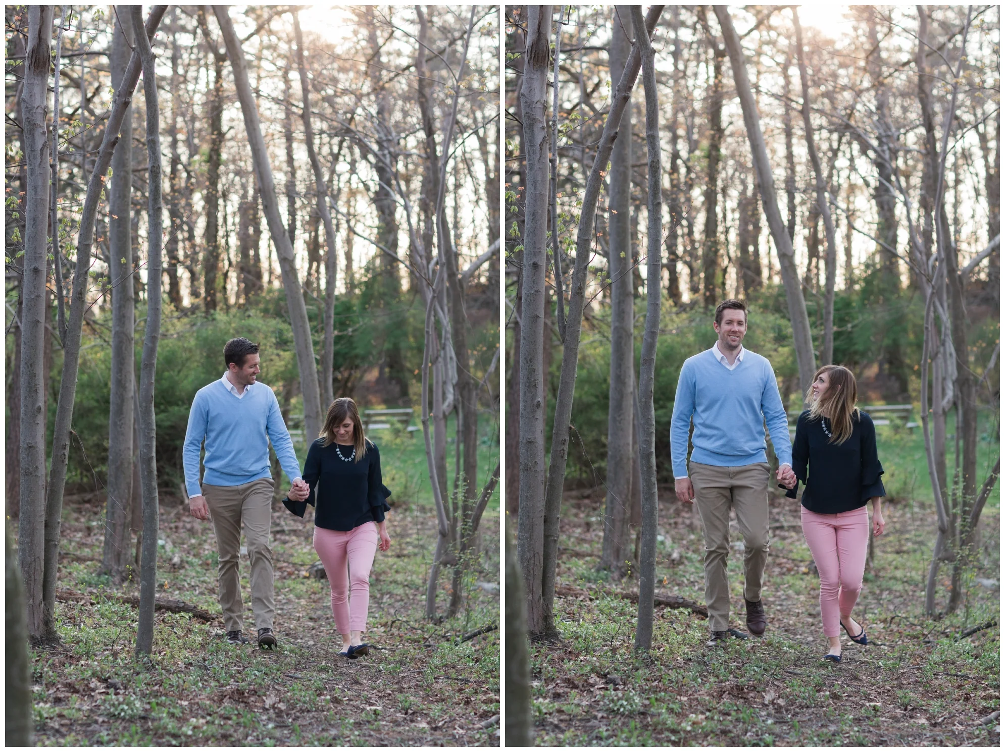 Spring engagement session at Bears Den at Bluemont, VA with two dogs