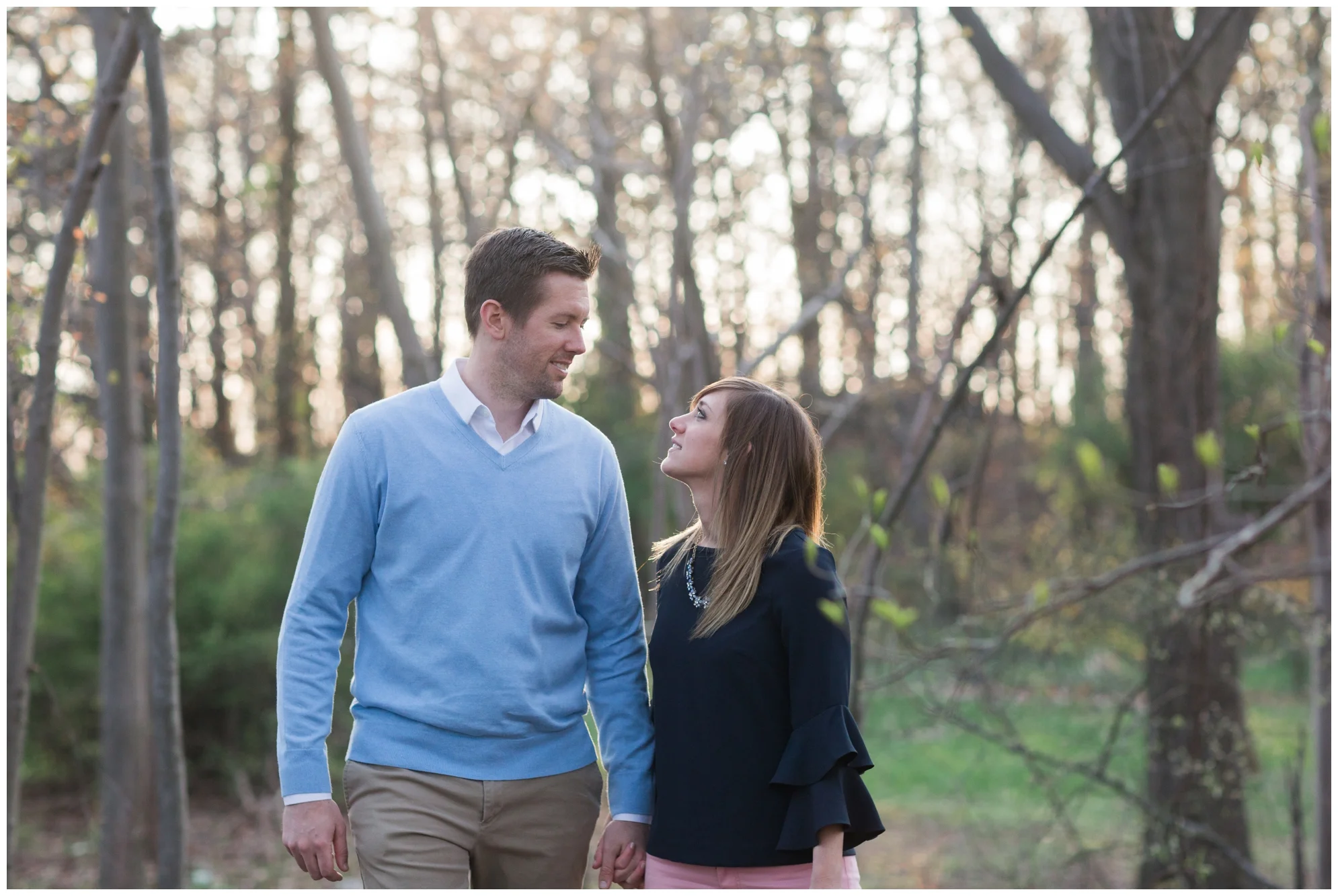 Spring engagement session at Bears Den at Bluemont, VA with two dogs