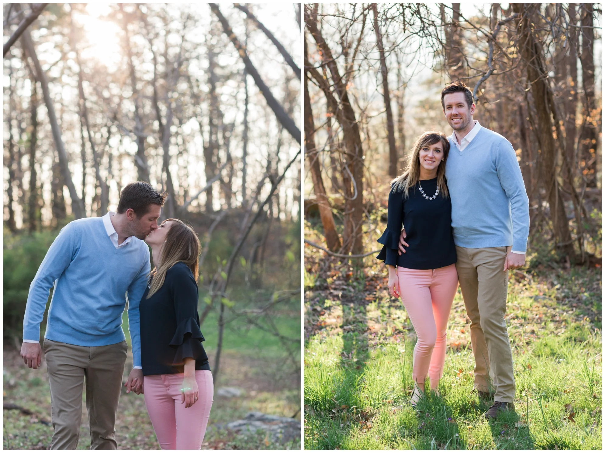 Spring engagement session at Bears Den at Bluemont, VA with two dogs