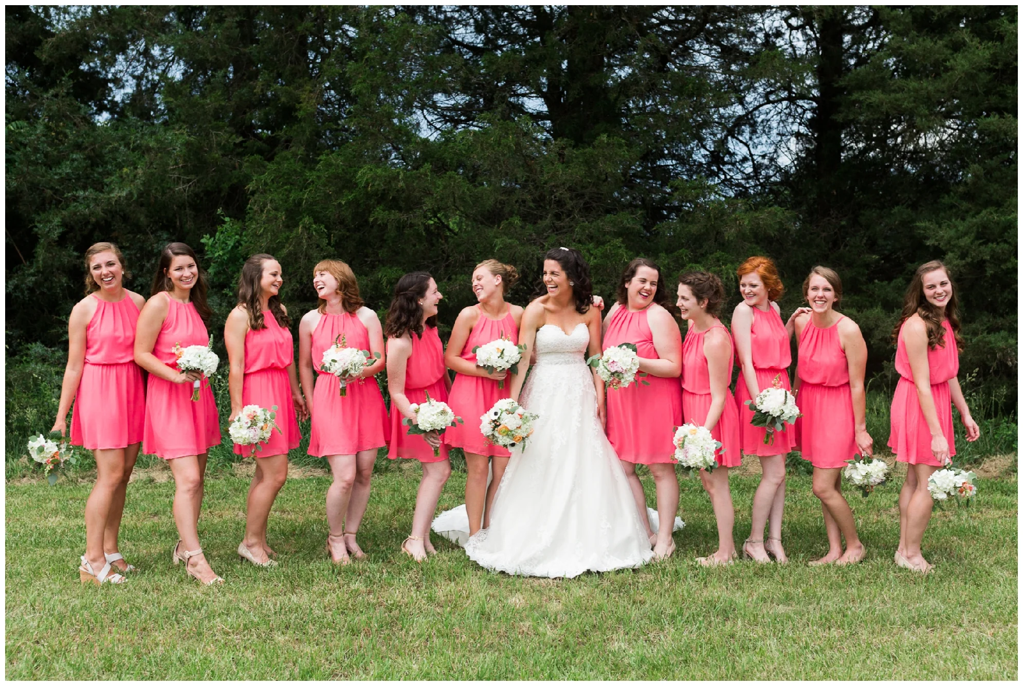 Mountaintop wedding in late spring in the Shenandoah Valley Blue Ridge Mountains.