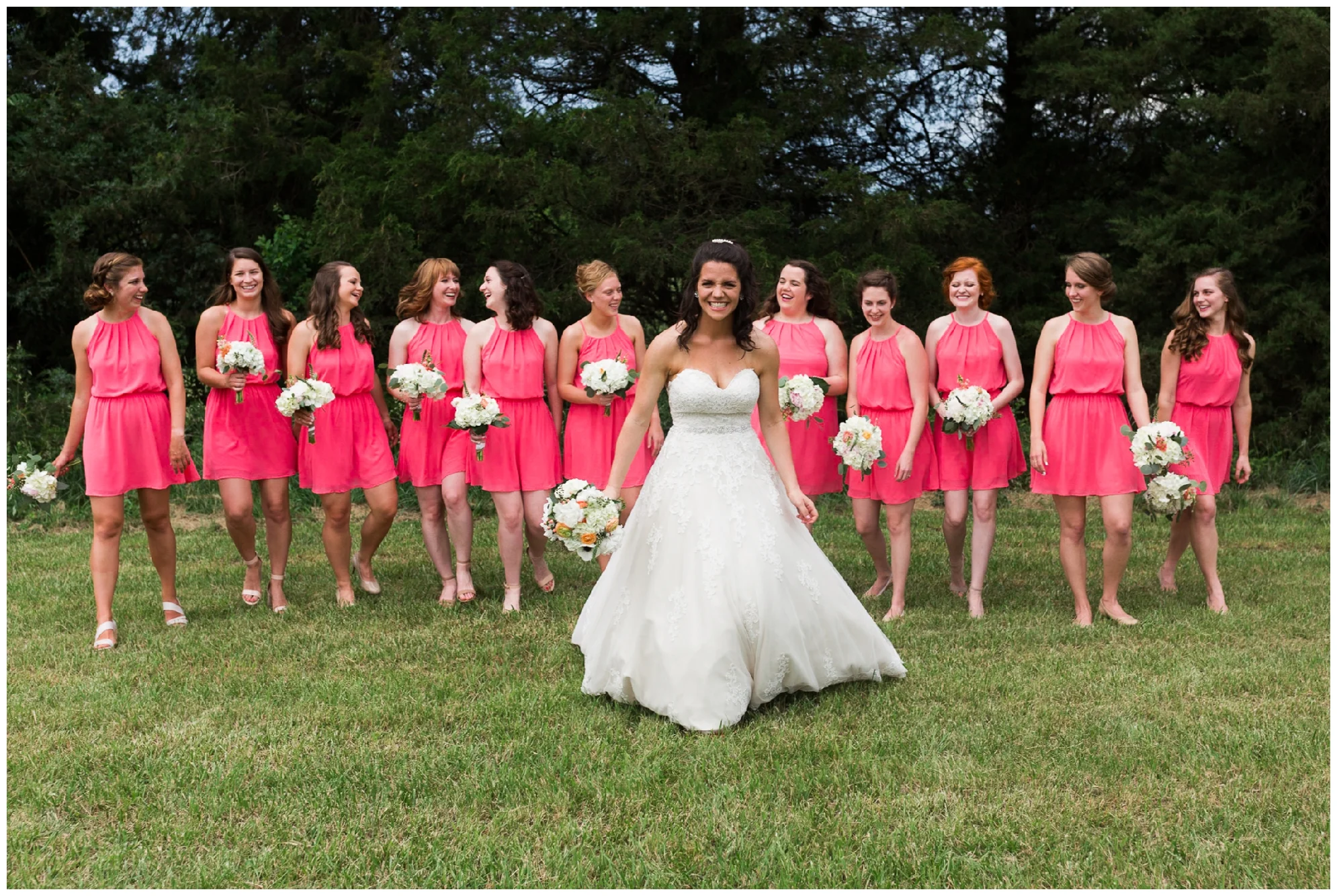 Mountaintop wedding in late spring in the Shenandoah Valley Blue Ridge Mountains.