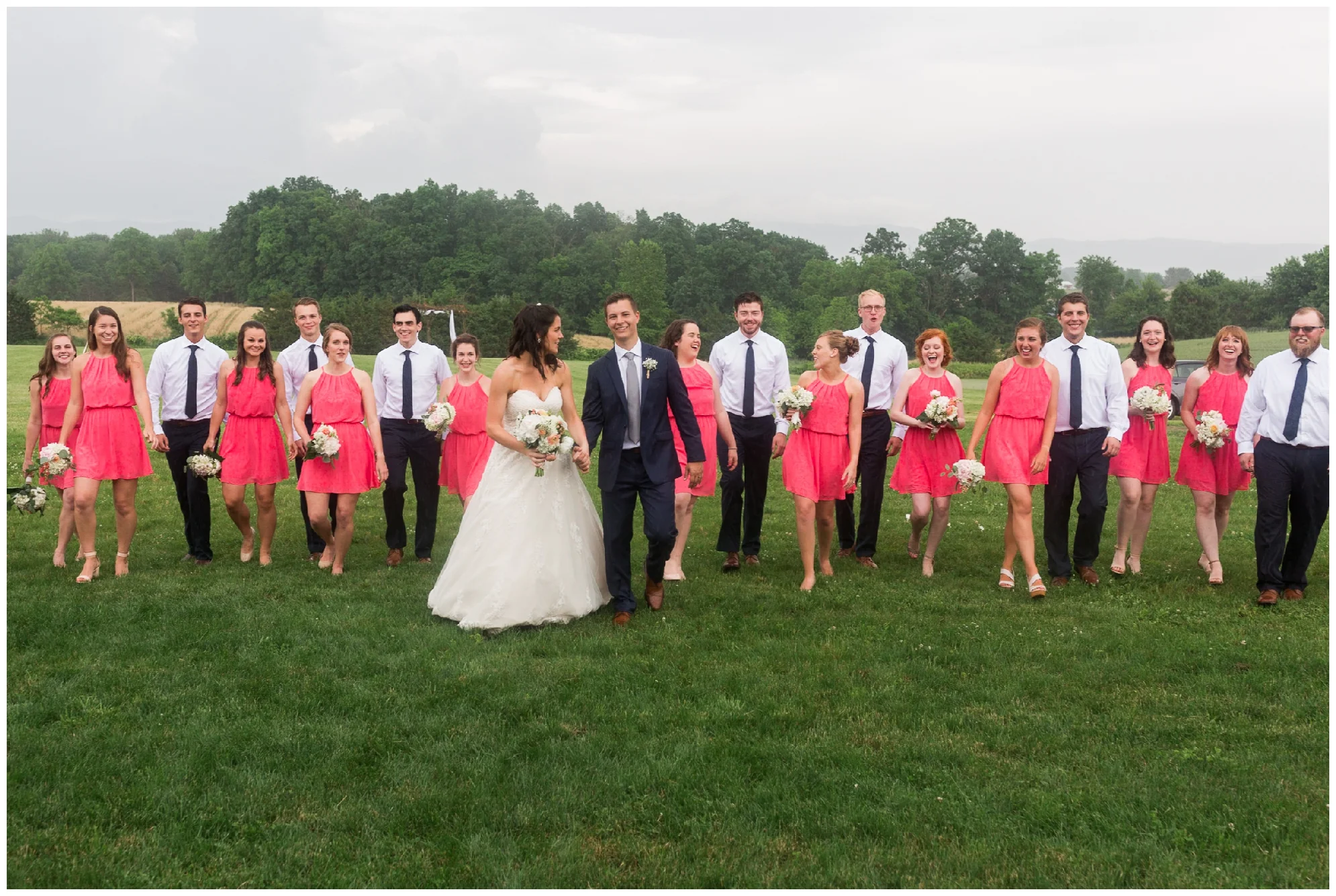 Mountaintop wedding in late spring in the Shenandoah Valley Blue Ridge Mountains.