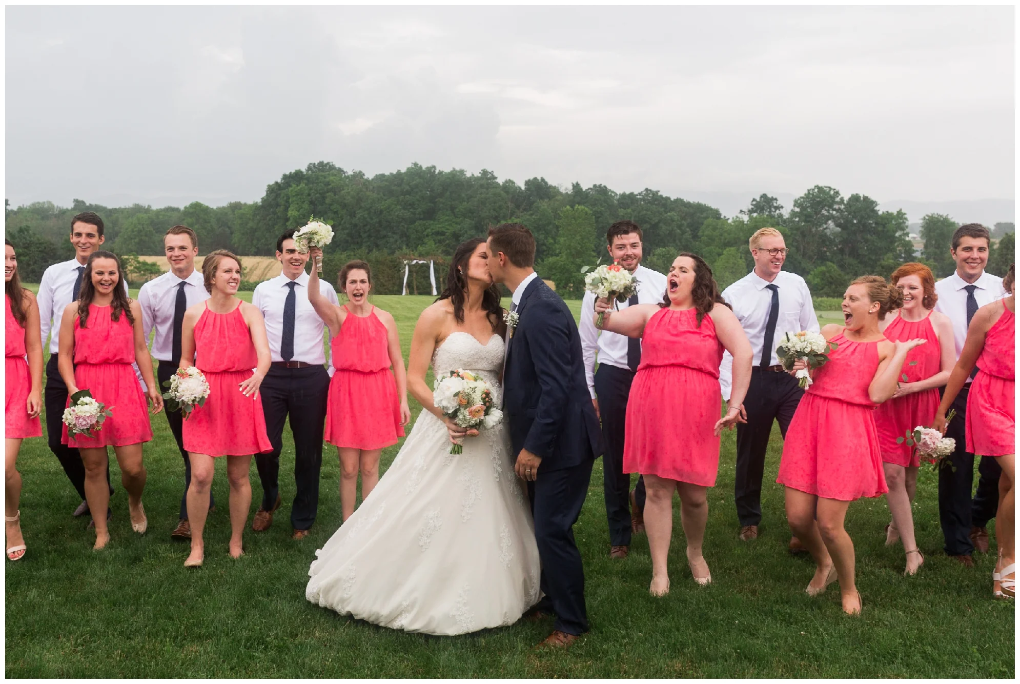 Mountaintop wedding in late spring in the Shenandoah Valley Blue Ridge Mountains.