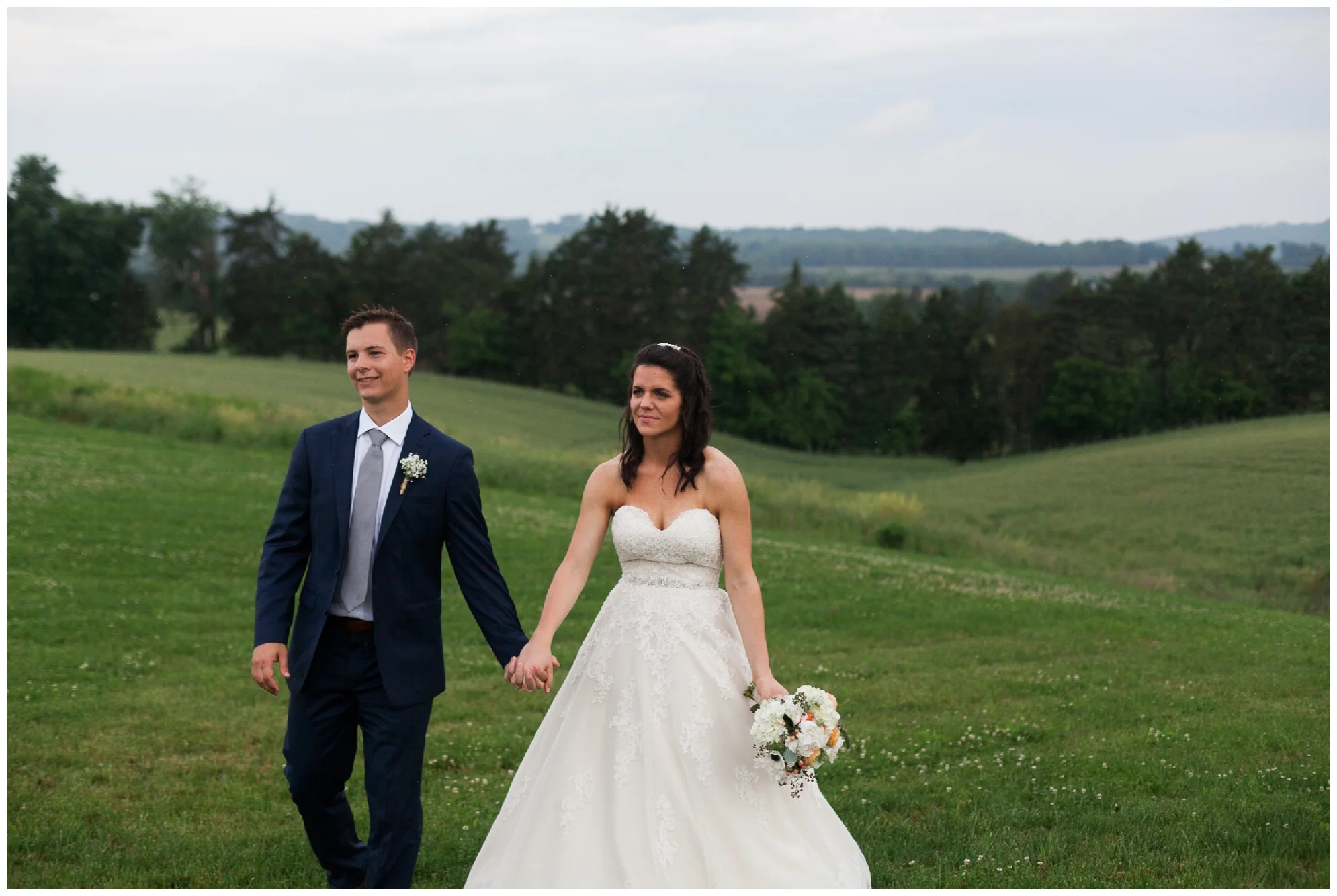 Mountaintop wedding in late spring in the Shenandoah Valley Blue Ridge Mountains.