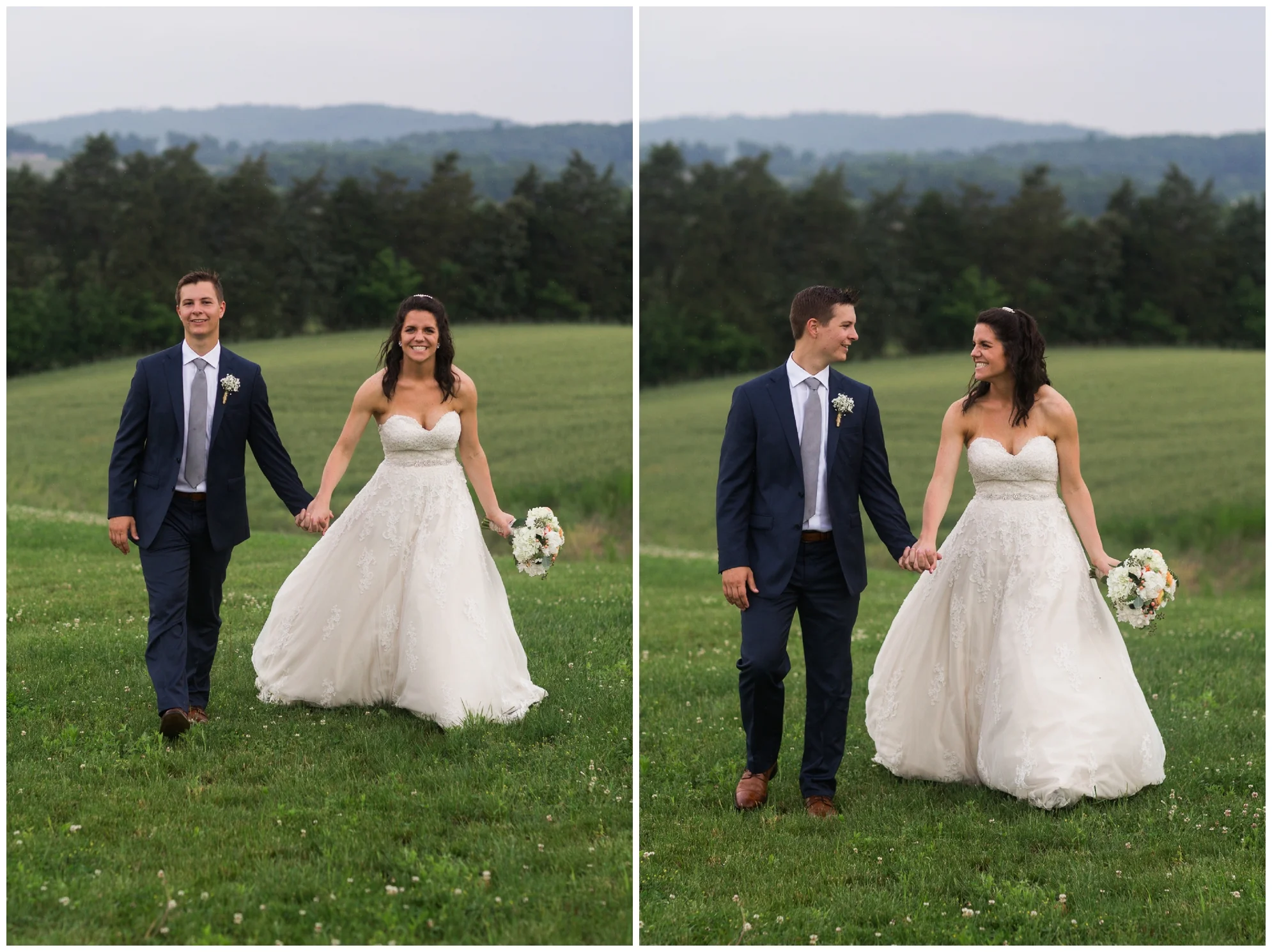 Mountaintop wedding in late spring in the Shenandoah Valley Blue Ridge Mountains.