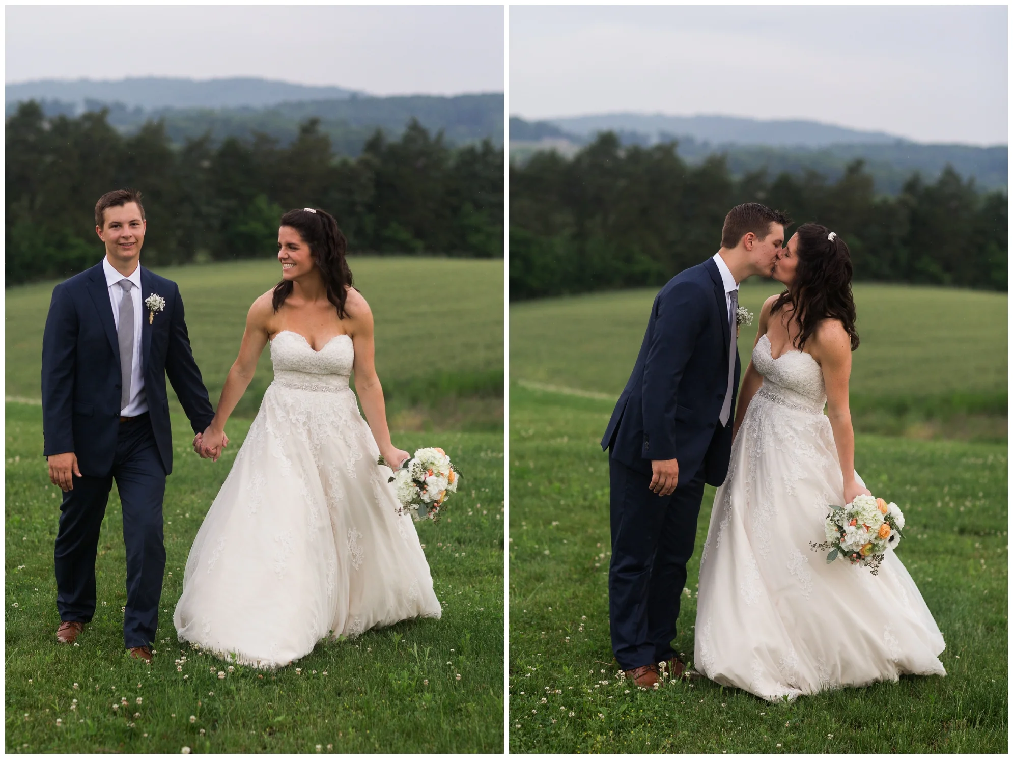 Mountaintop wedding in late spring in the Shenandoah Valley Blue Ridge Mountains.