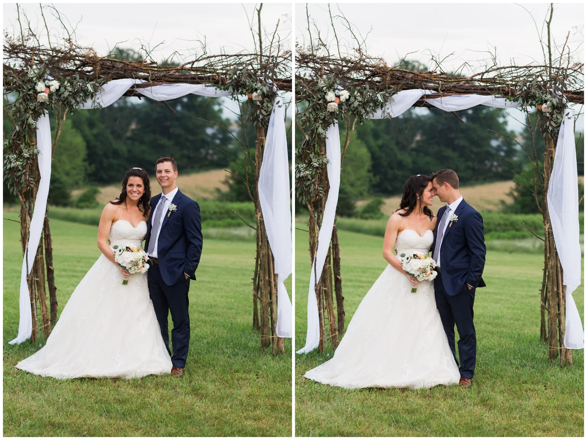 Mountaintop wedding in late spring in the Shenandoah Valley Blue Ridge Mountains.